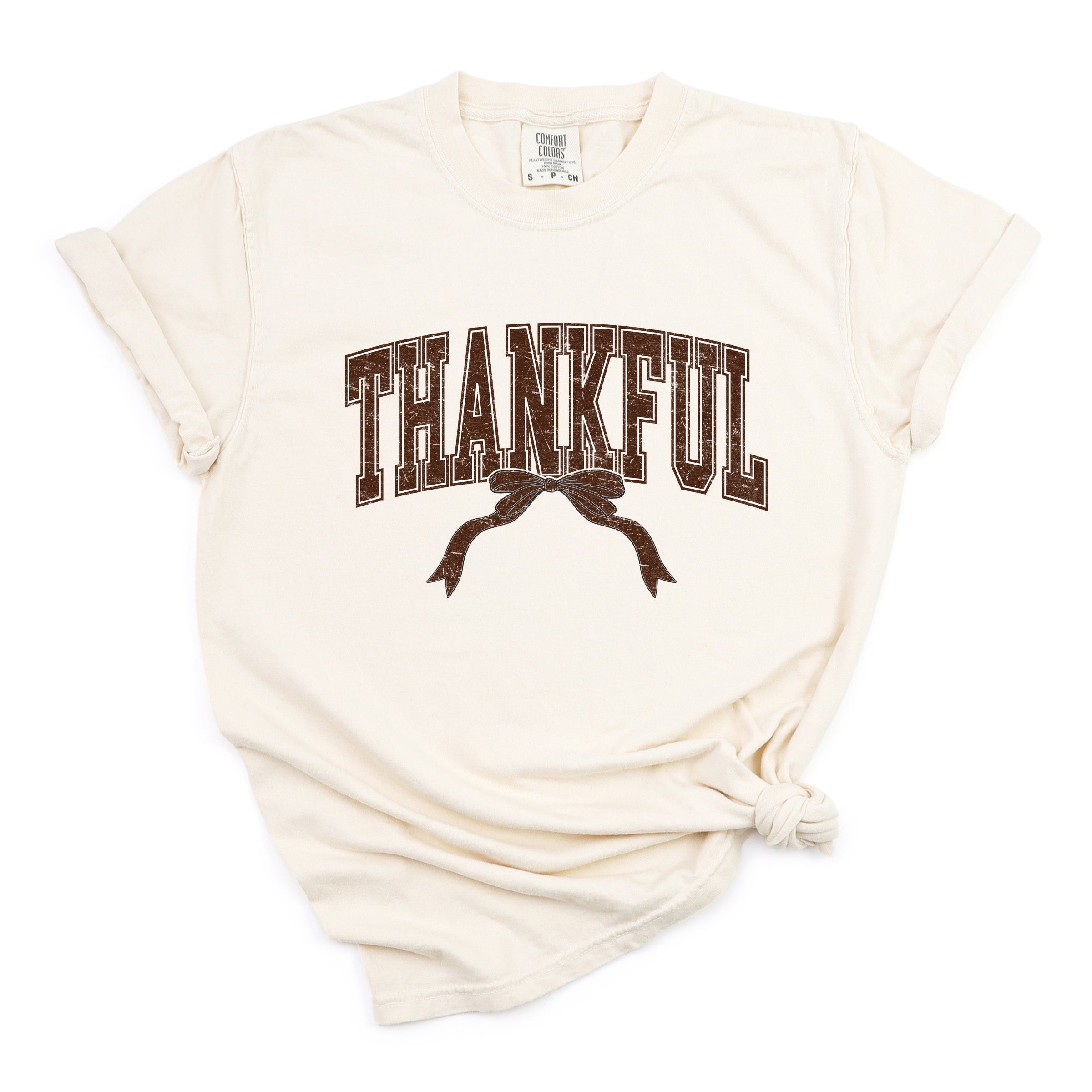 Varsity Thankful Coquette - Womens Garment Dyed Tee