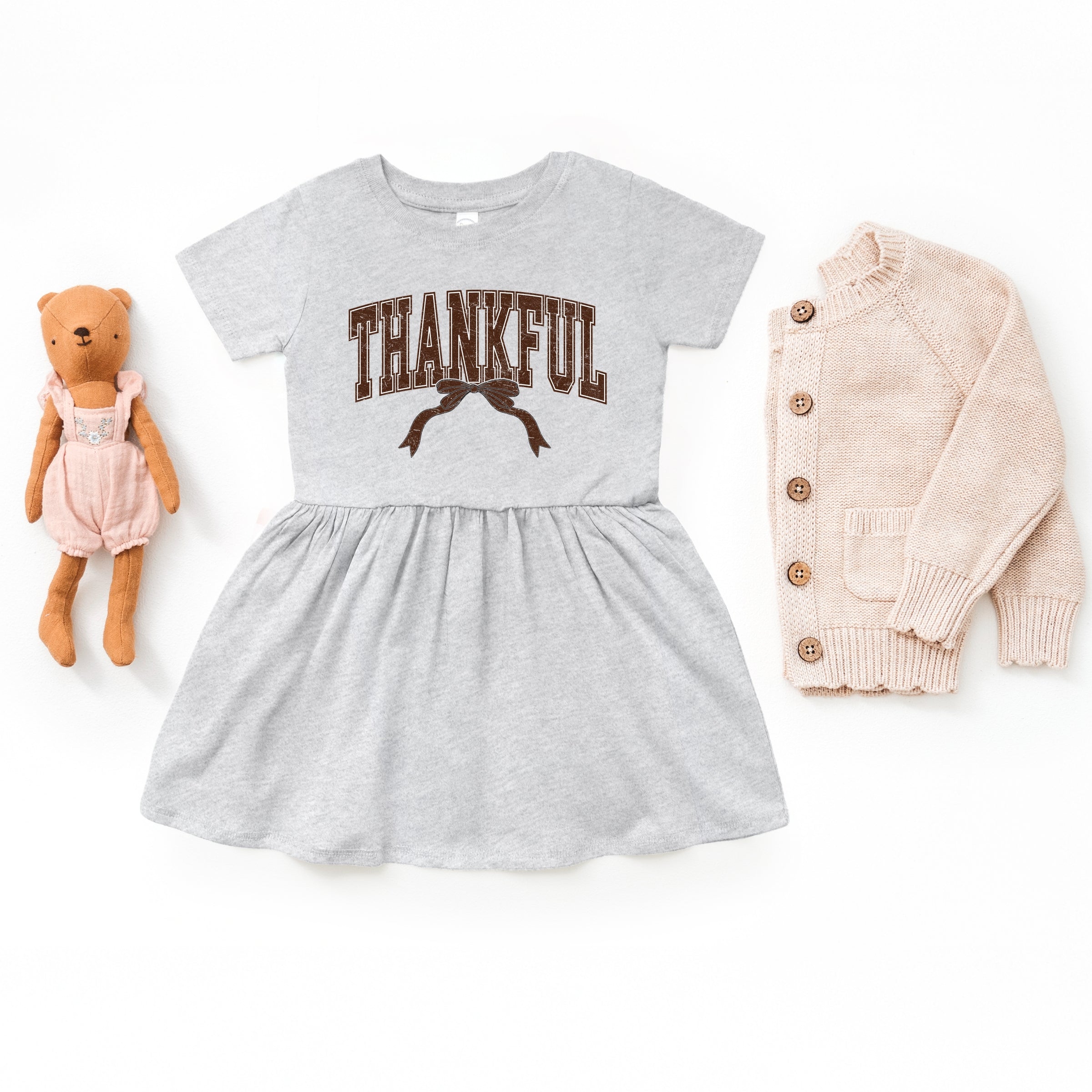 Varsity Thankful Coquette - Toddler Graphic Dress and Infant Dress