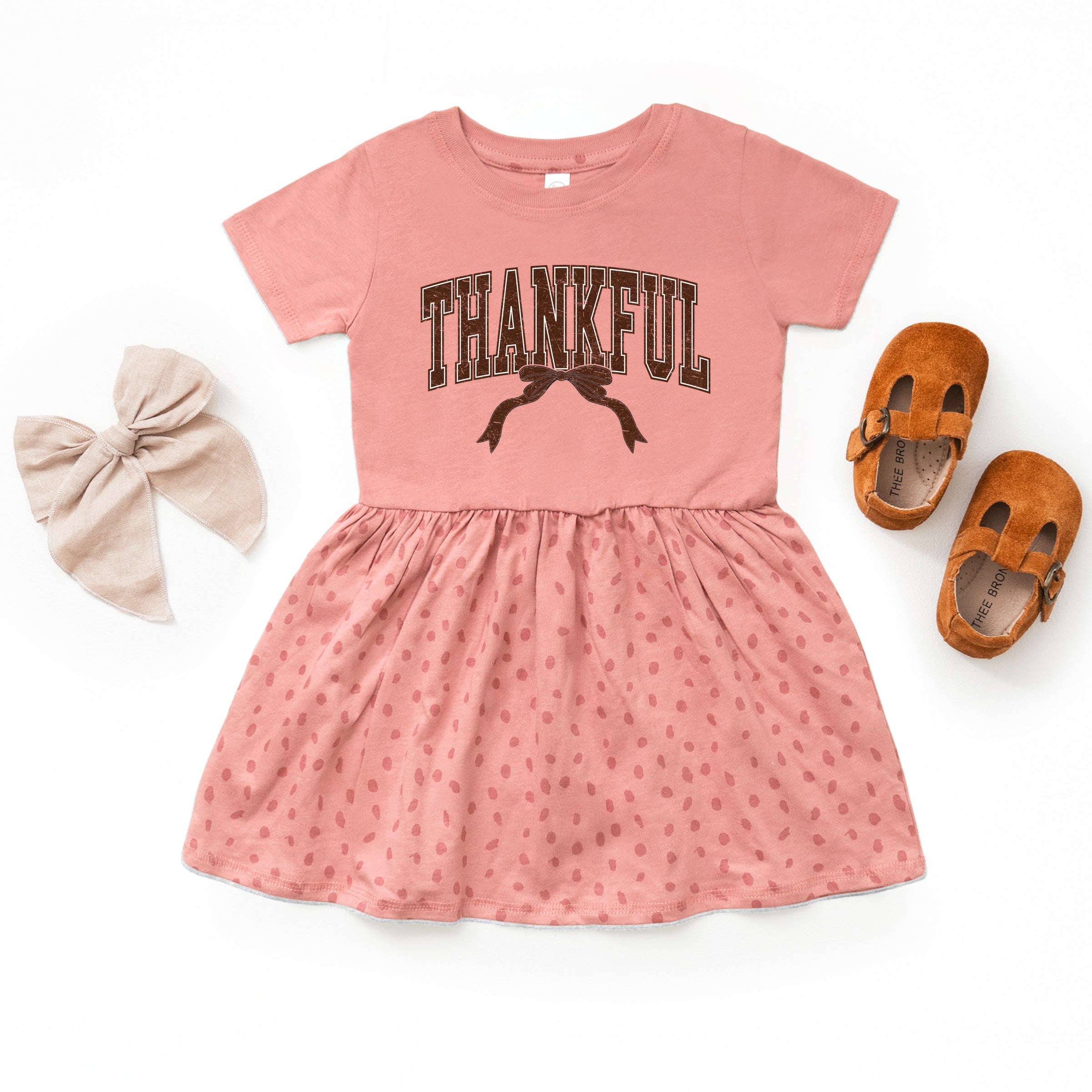 Varsity Thankful Coquette - Toddler Graphic Dress and Infant Dress