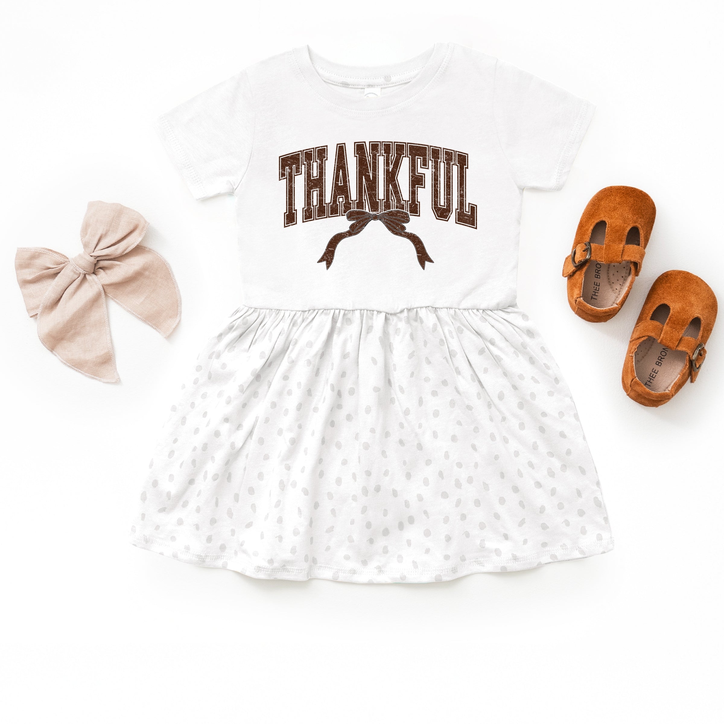 Varsity Thankful Coquette - Toddler Graphic Dress and Infant Dress