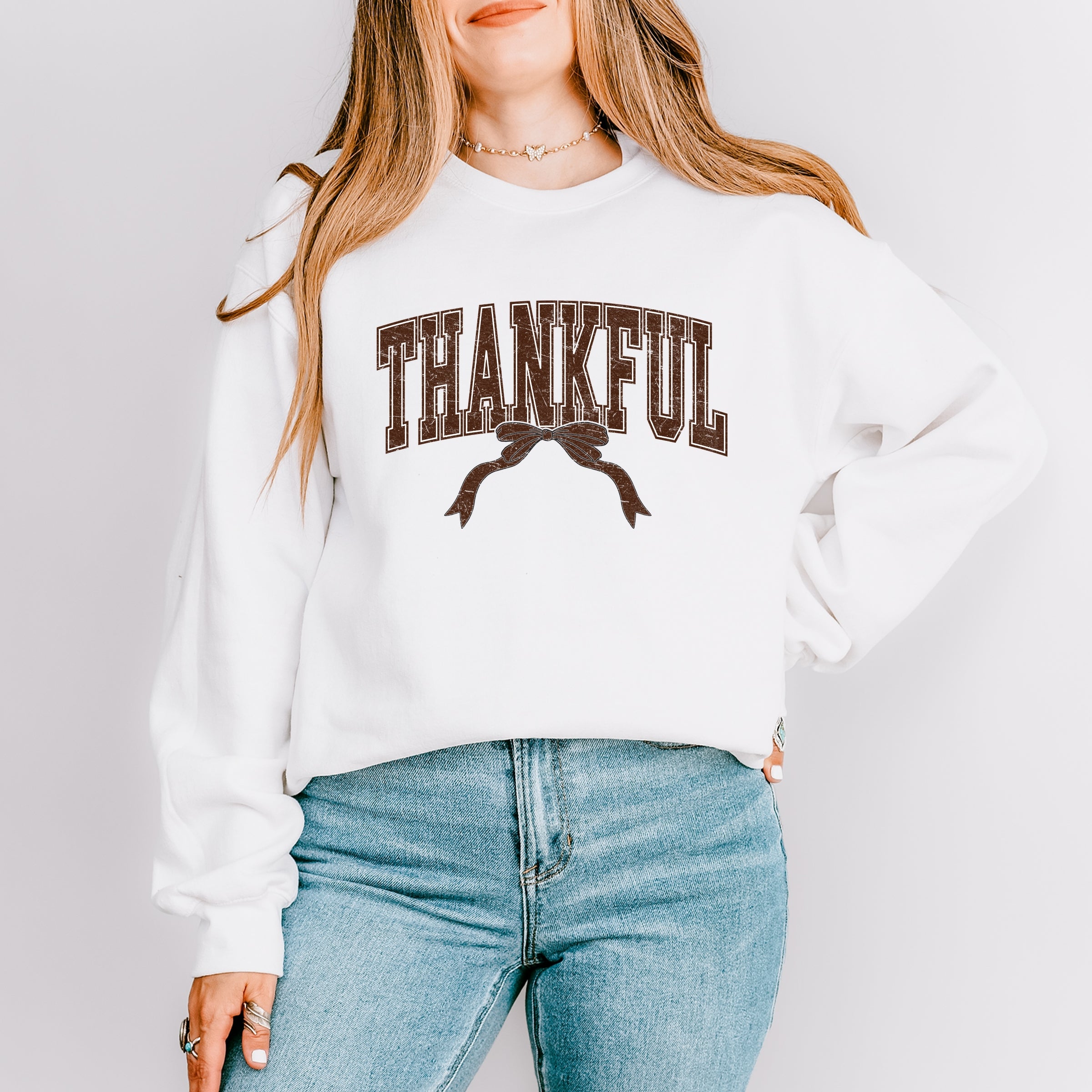 Varsity Thankful Coquette - Womens Sweatshirt