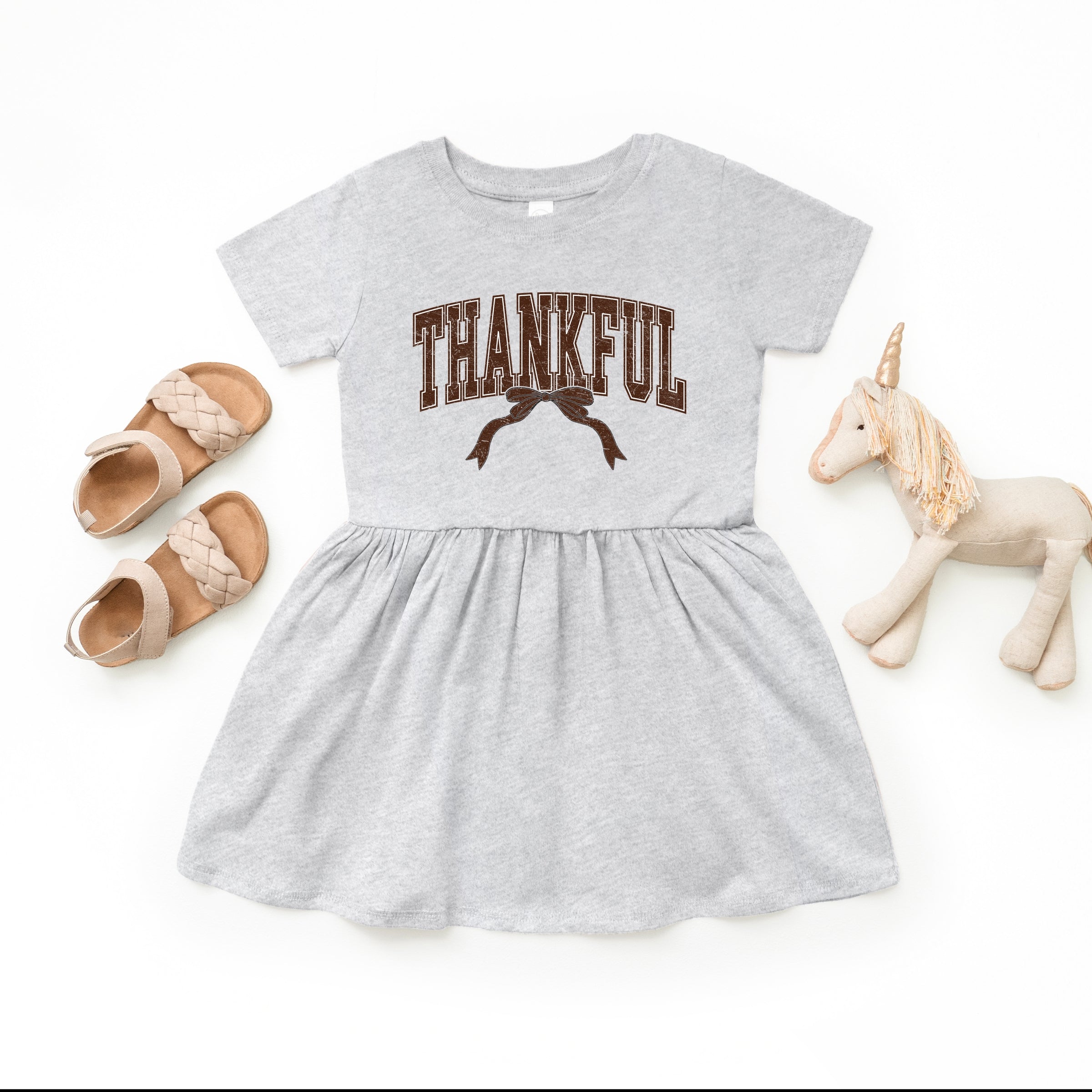Varsity Thankful Coquette - Toddler Graphic Dress and Infant Dress