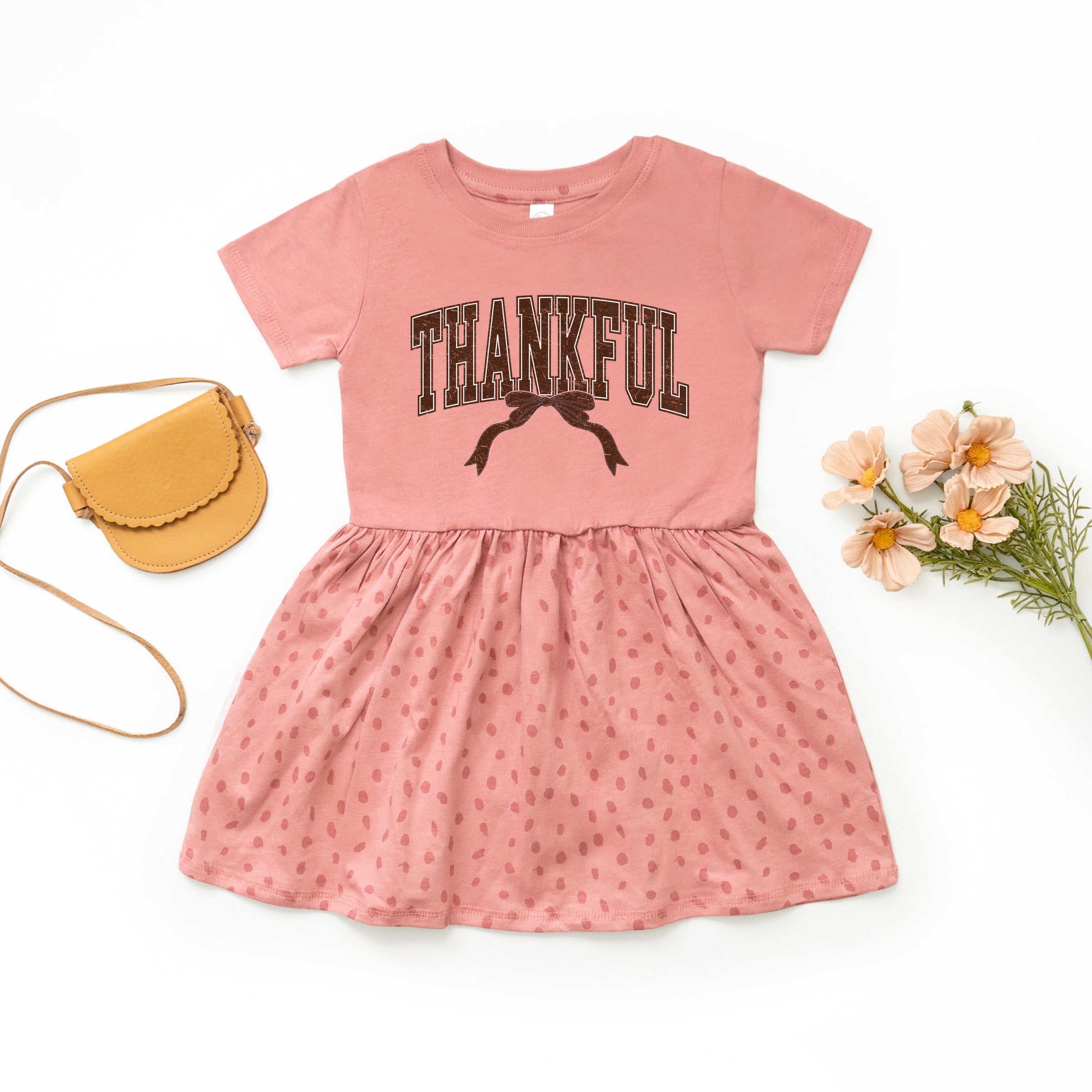Varsity Thankful Coquette - Toddler Graphic Dress and Infant Dress