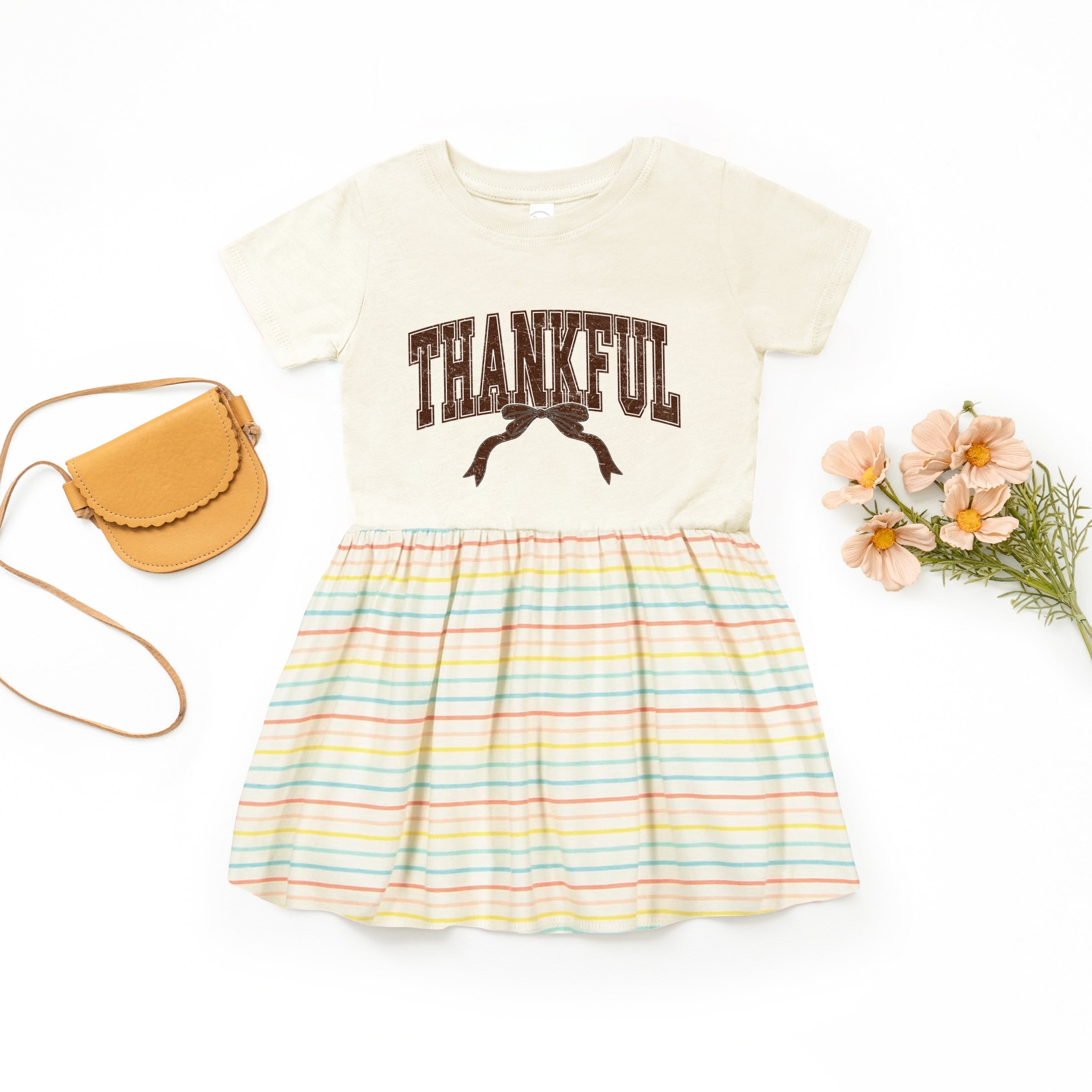 Varsity Thankful Coquette - Toddler Graphic Dress and Infant Dress