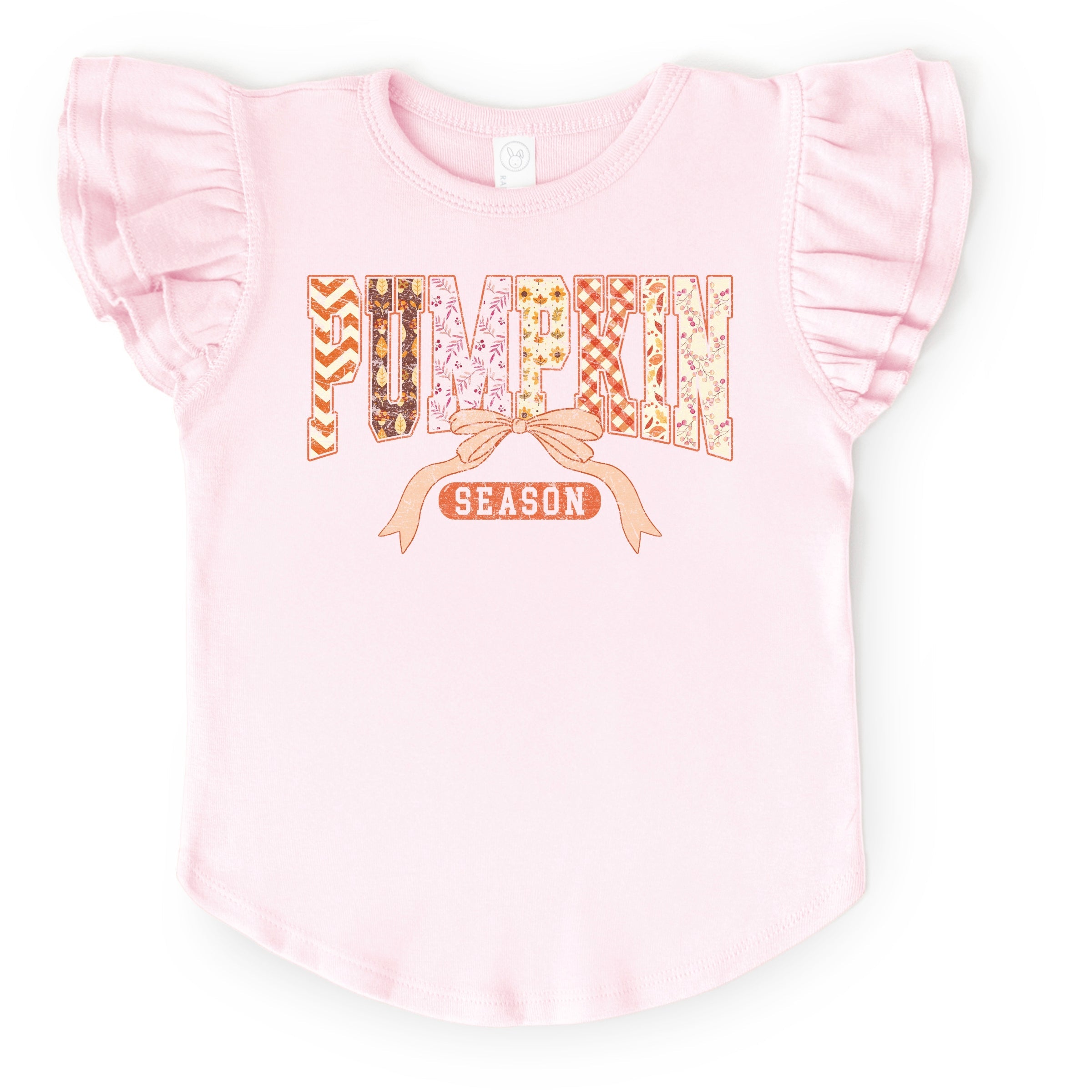 Pumpkin Season Patterns - Flutter Sleeve Graphic T-Shirt