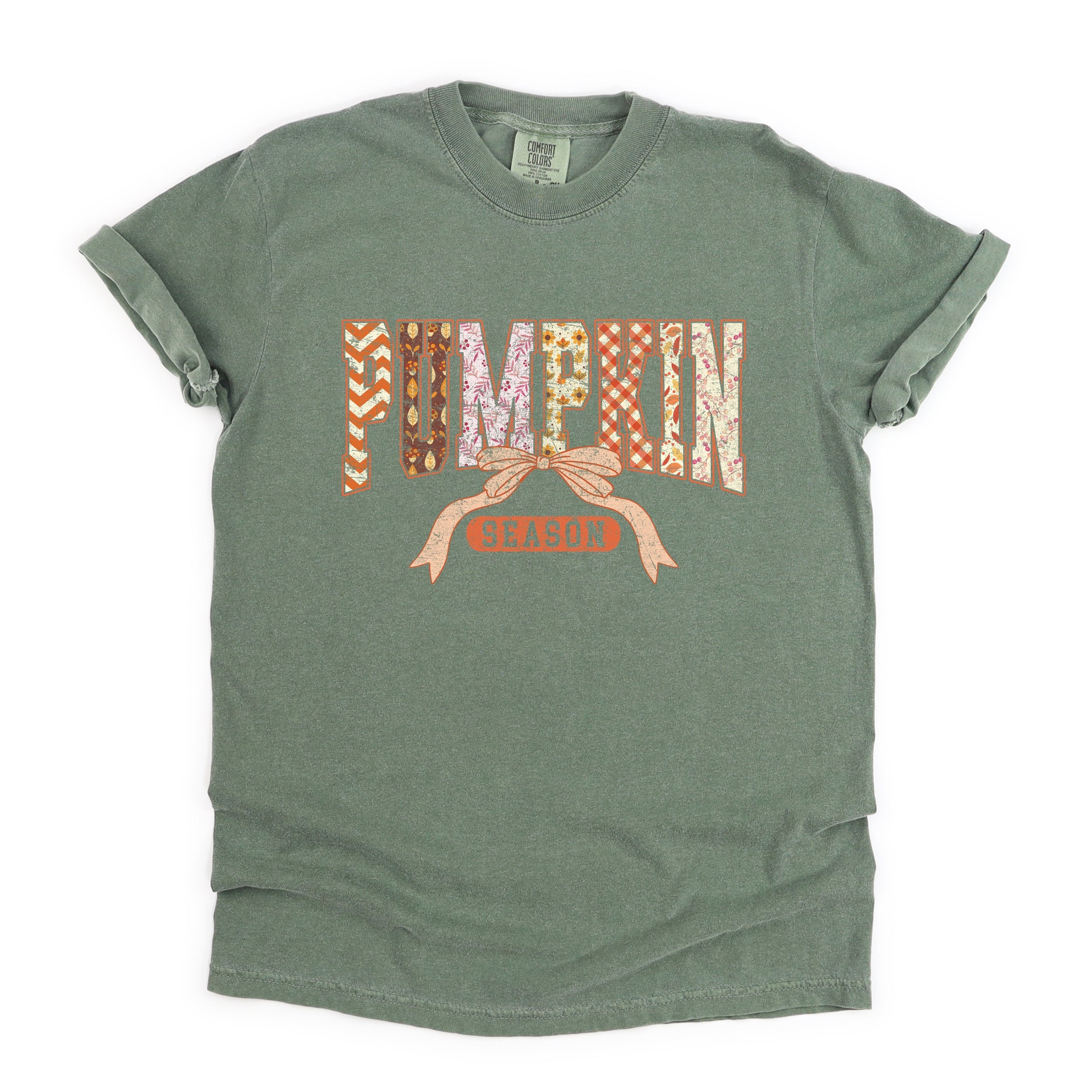 Pumpkin Season Patterns - Womens Garment Dyed Tee