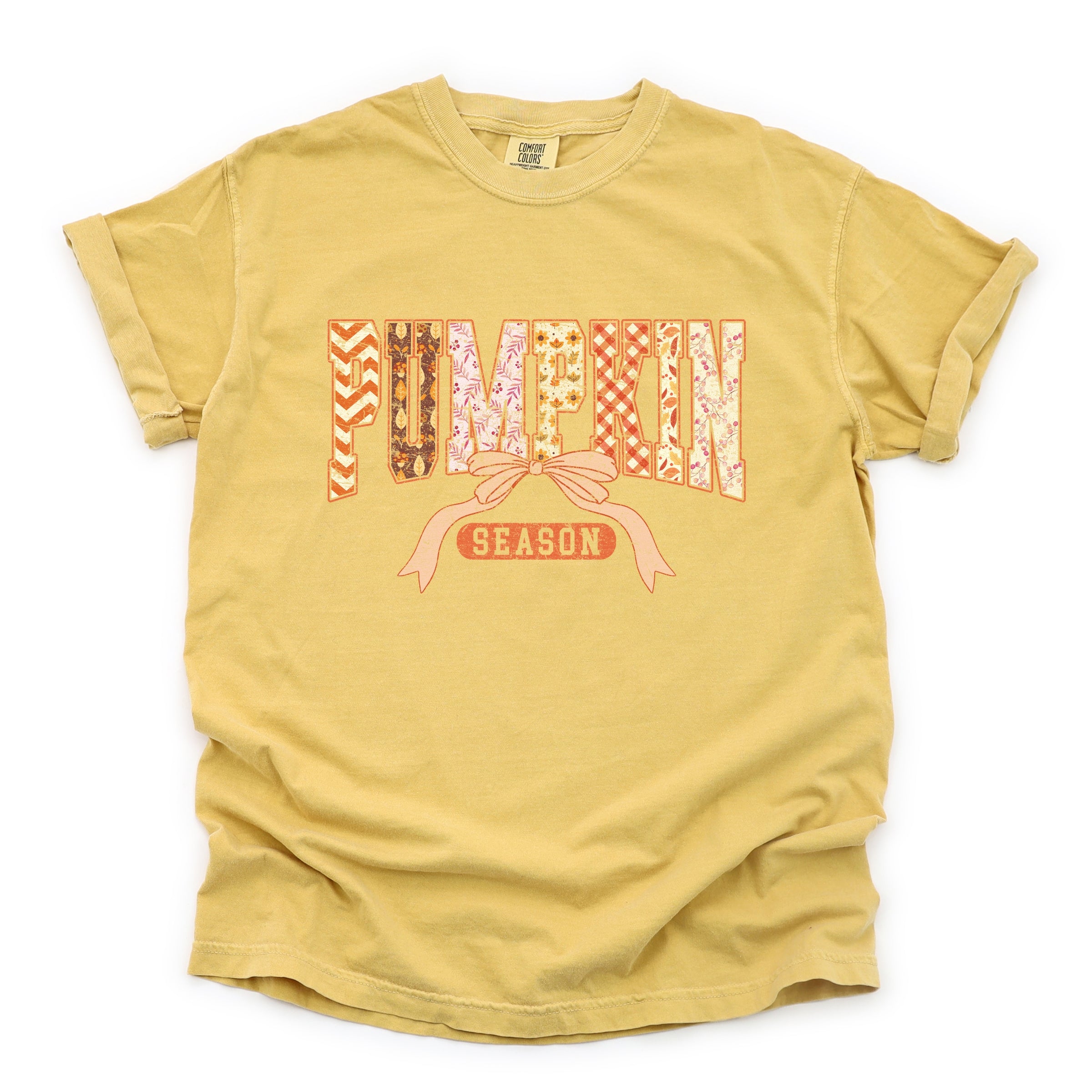 Pumpkin Season Patterns - Womens Garment Dyed Tee