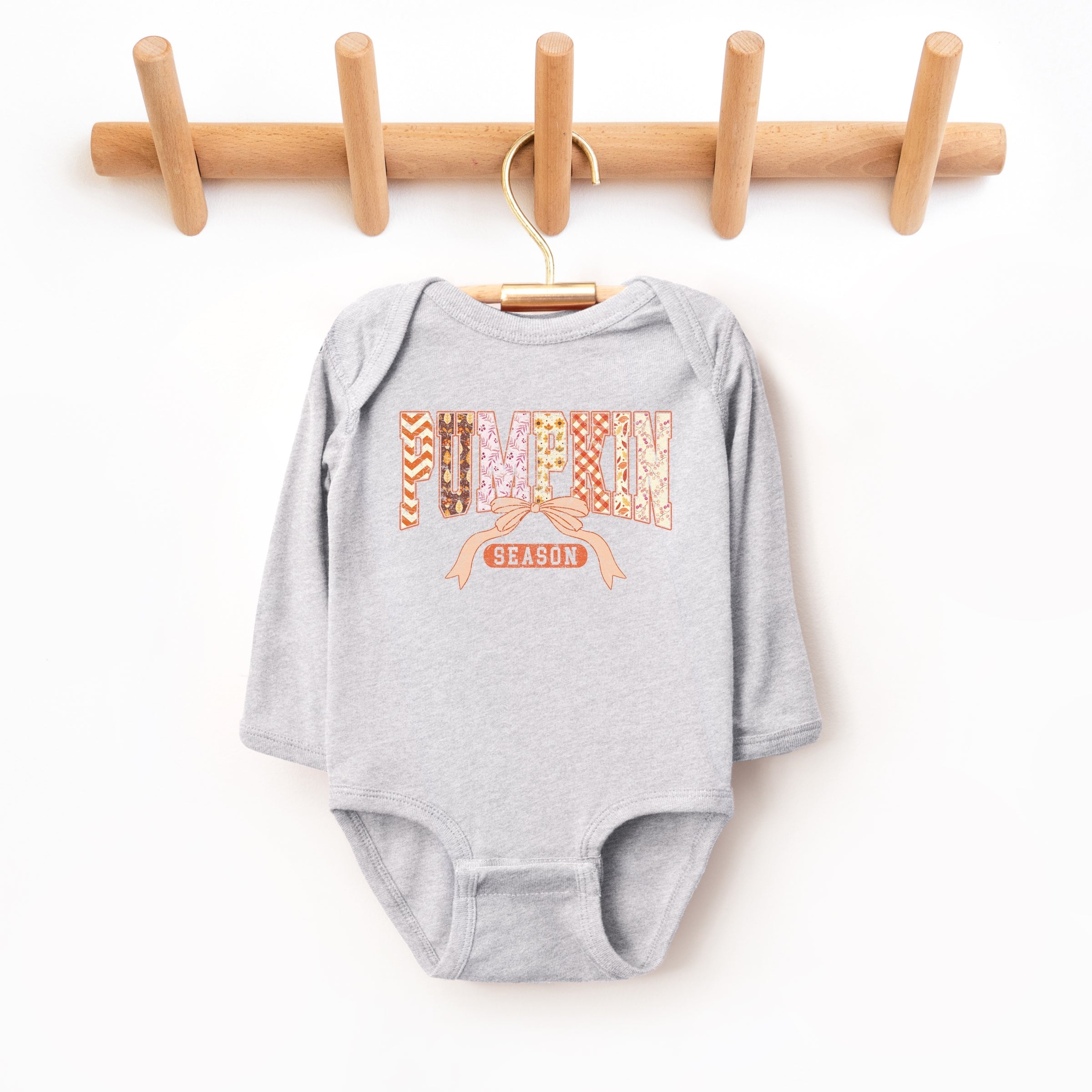 Pumpkin Season Patterns - Baby Long Sleeve Bodysuit