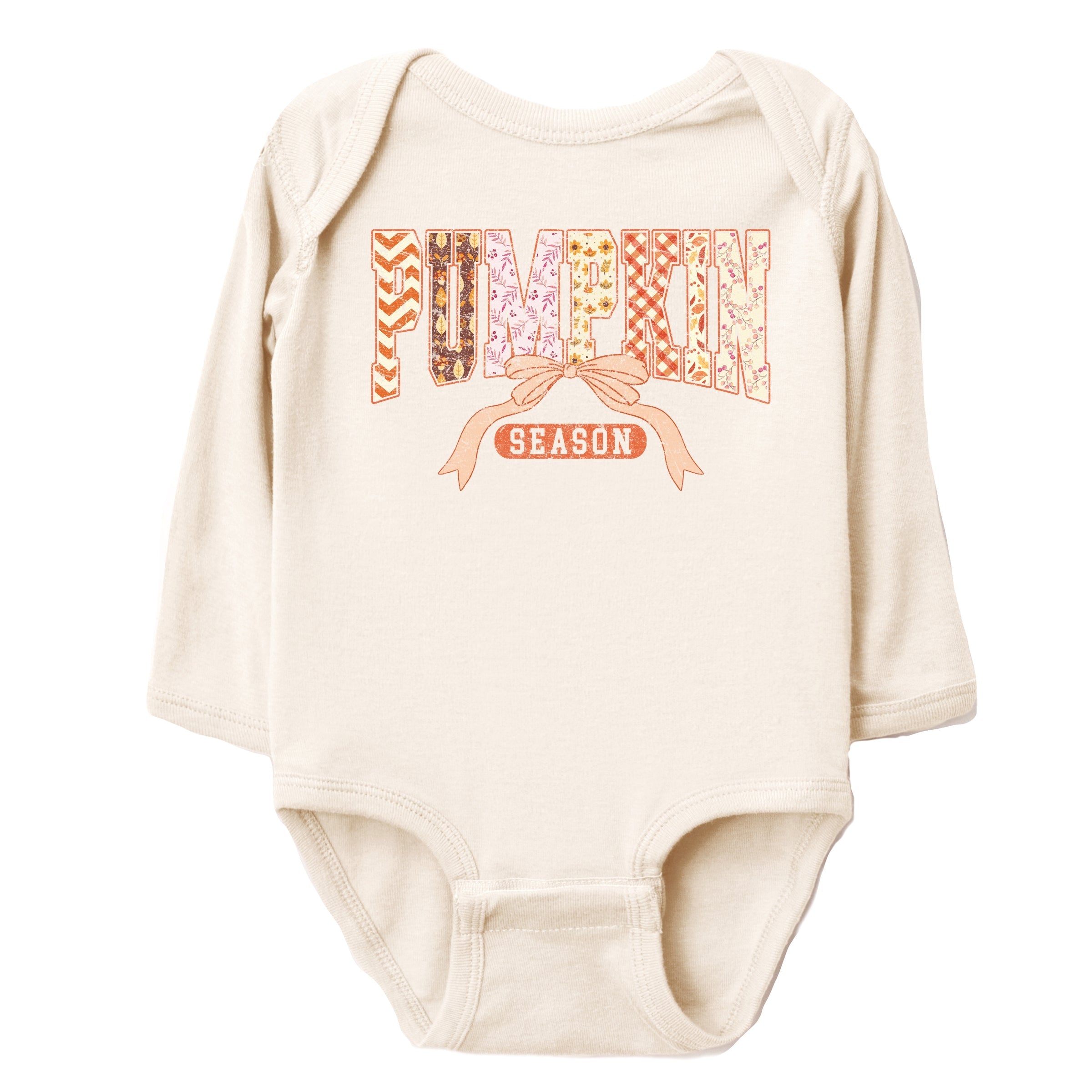 Pumpkin Season Patterns - Baby Long Sleeve Bodysuit