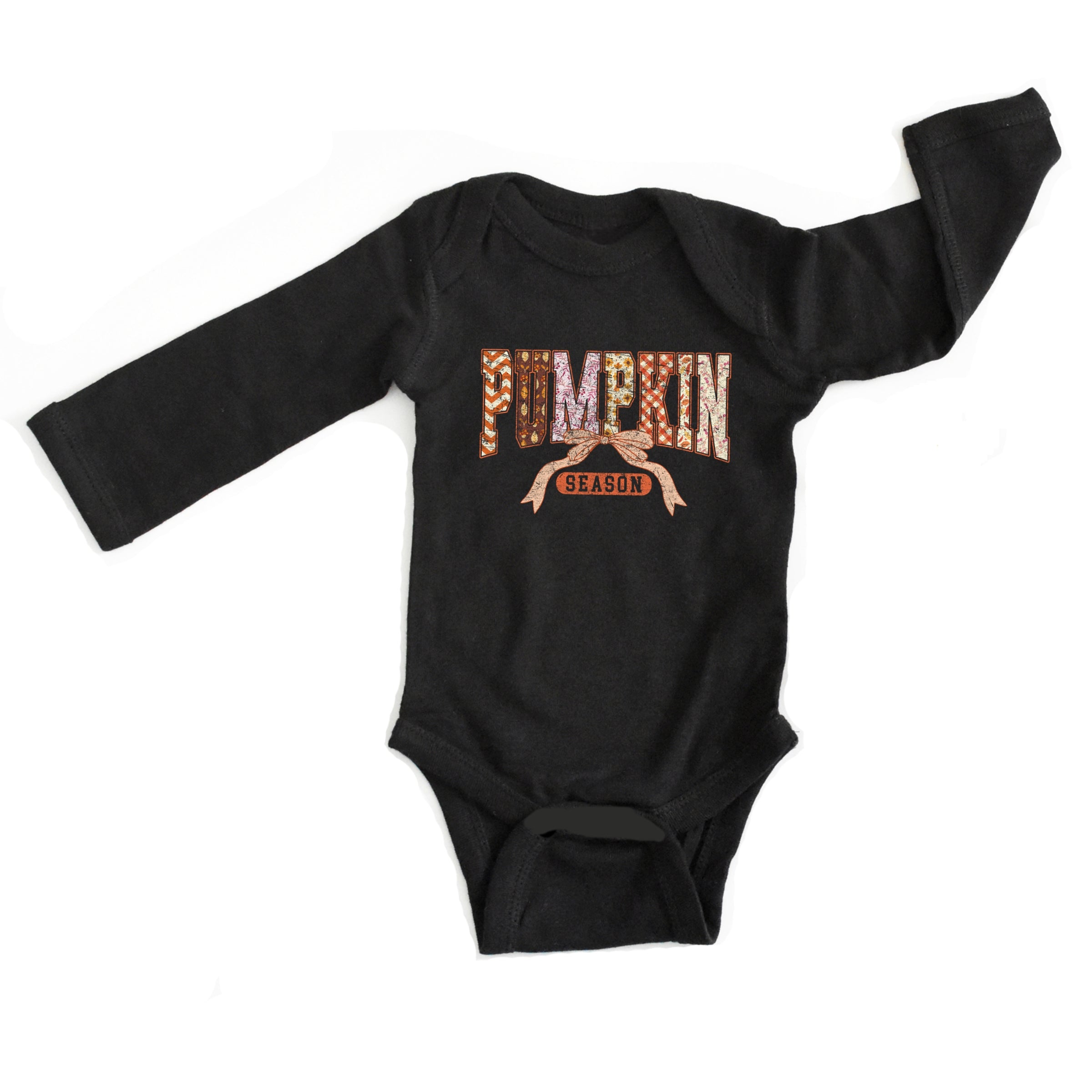 Pumpkin Season Patterns - Baby Long Sleeve Bodysuit