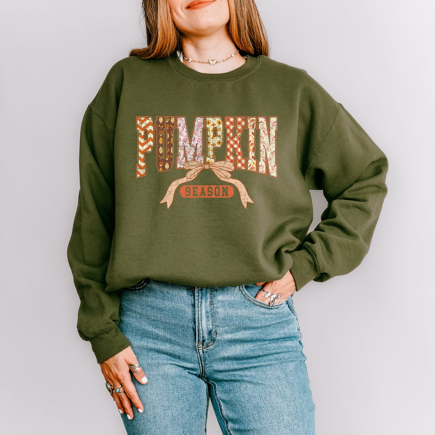 Pumpkin Season Patterns - Womens Sweatshirt