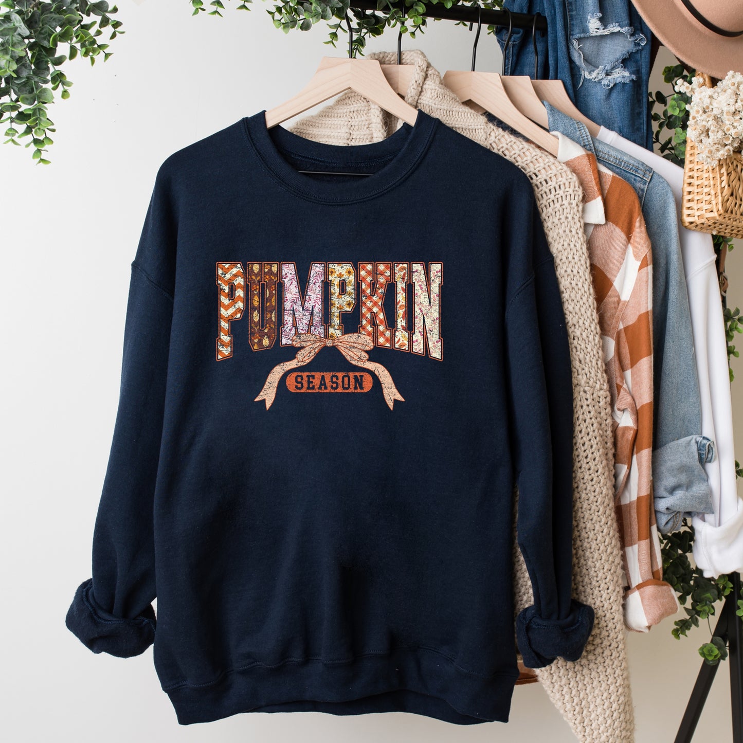Pumpkin Season Patterns - Womens Sweatshirt