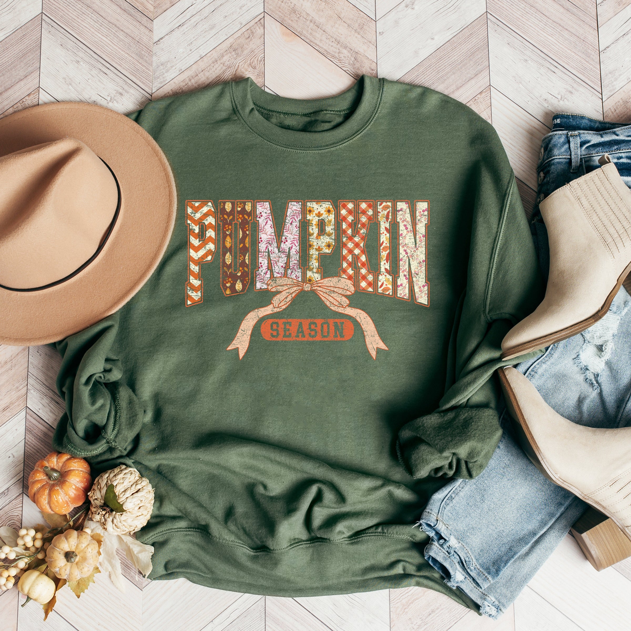 Pumpkin Season Patterns - Womens Sweatshirt