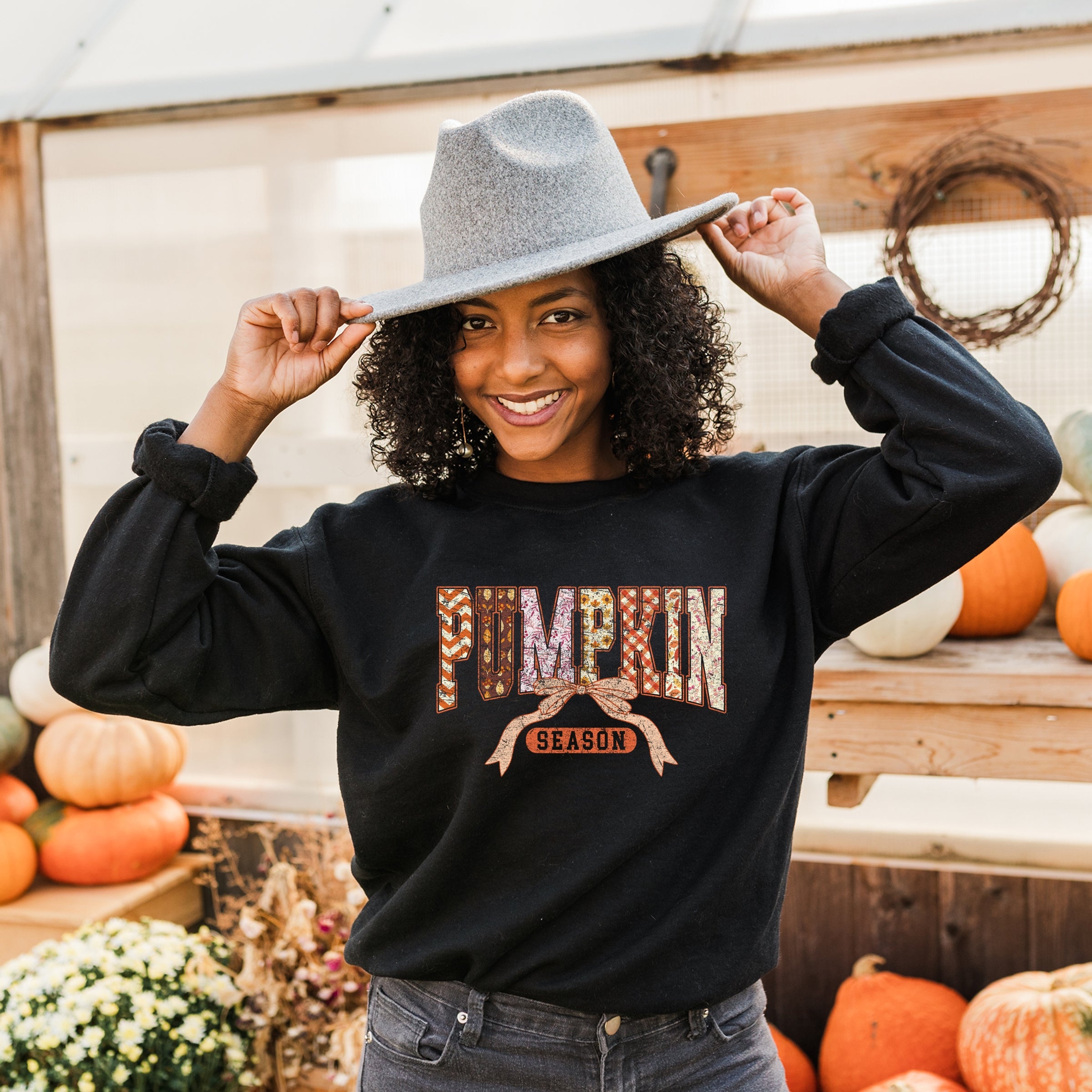 Pumpkin Season Patterns - Womens Sweatshirt
