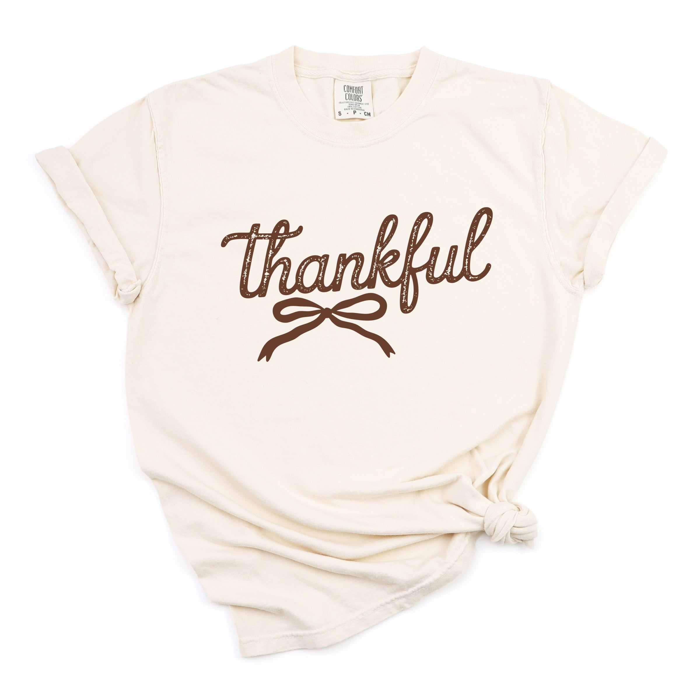 Thankful Coquette Distressed - Womens Garment Dyed Tee