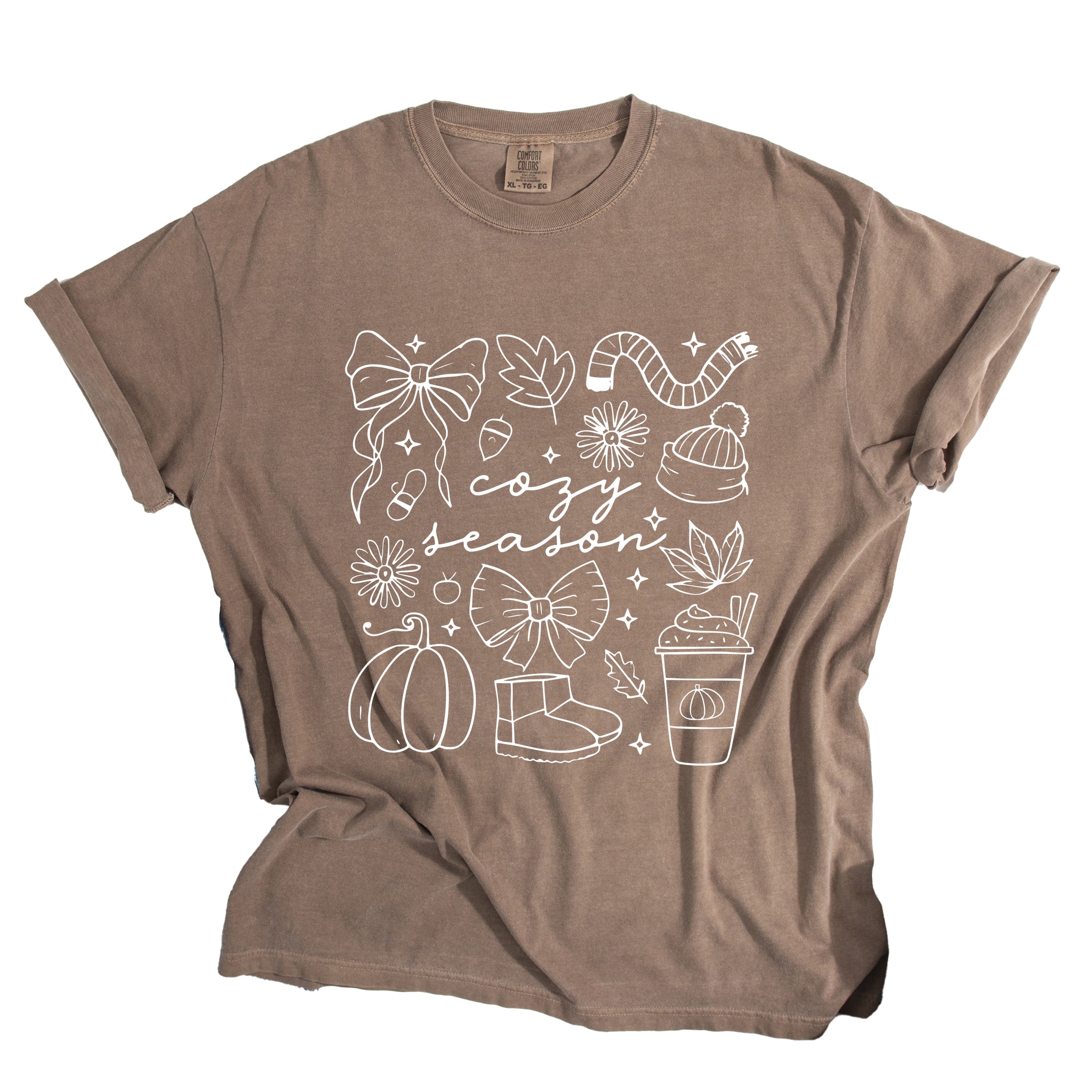 Cozy Season Coquette Icons - Womens Garment Dyed Tee
