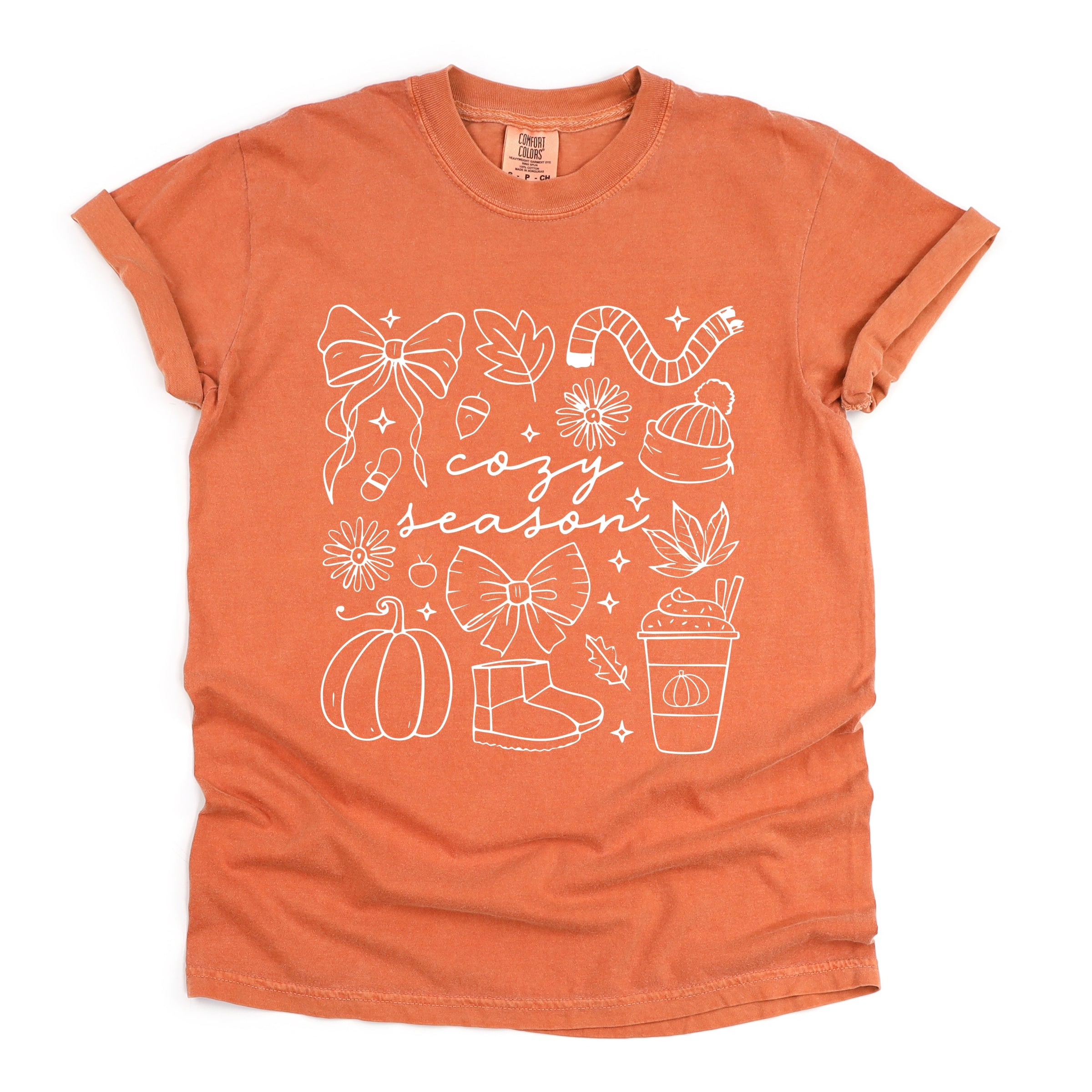 Cozy Season Coquette Icons - Womens Garment Dyed Tee