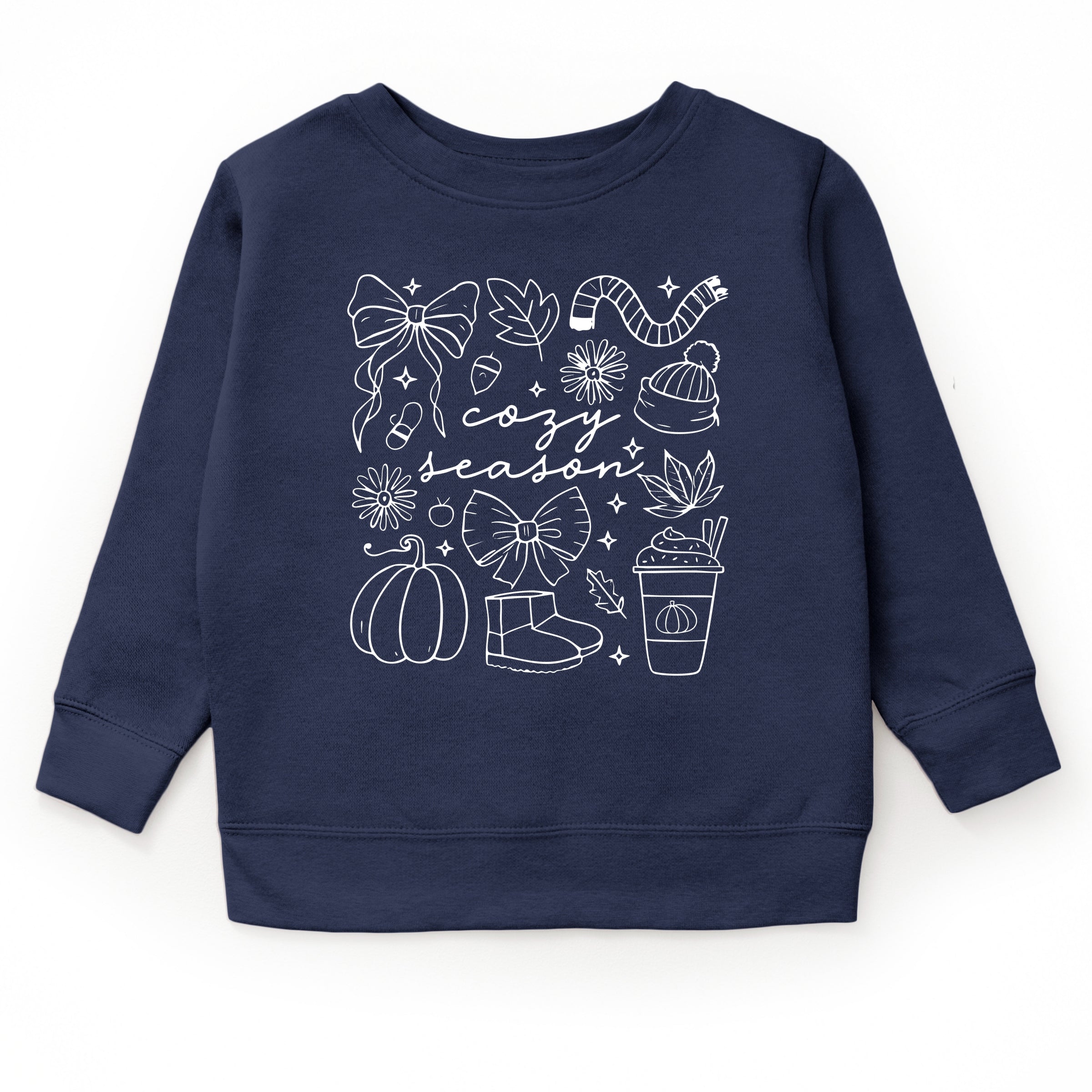 Cozy Season Coquette Icons - Toddler Graphic Sweatshirt and Youth Graphic Sweatshirt