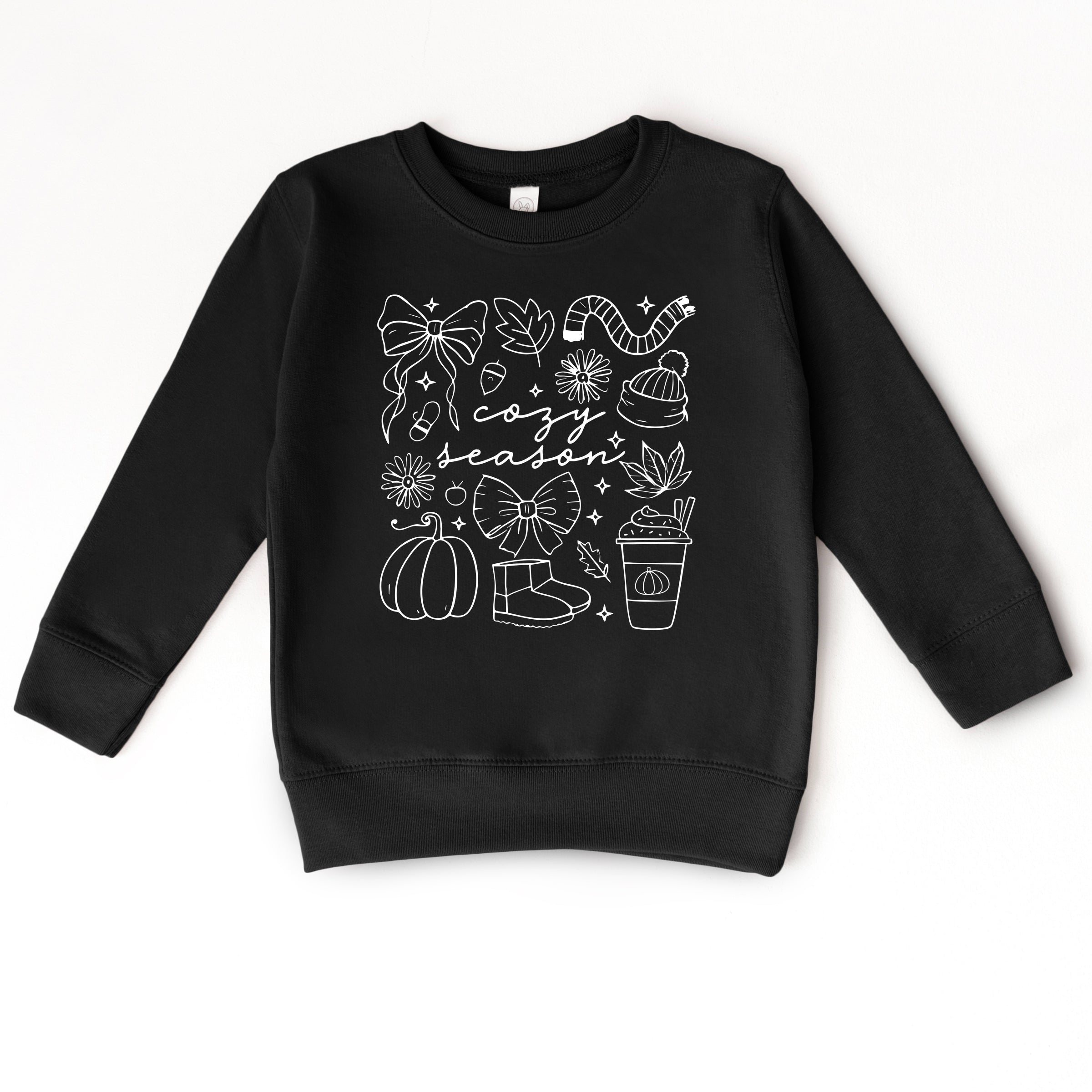 Cozy Season Coquette Icons - Toddler Graphic Sweatshirt and Youth Graphic Sweatshirt