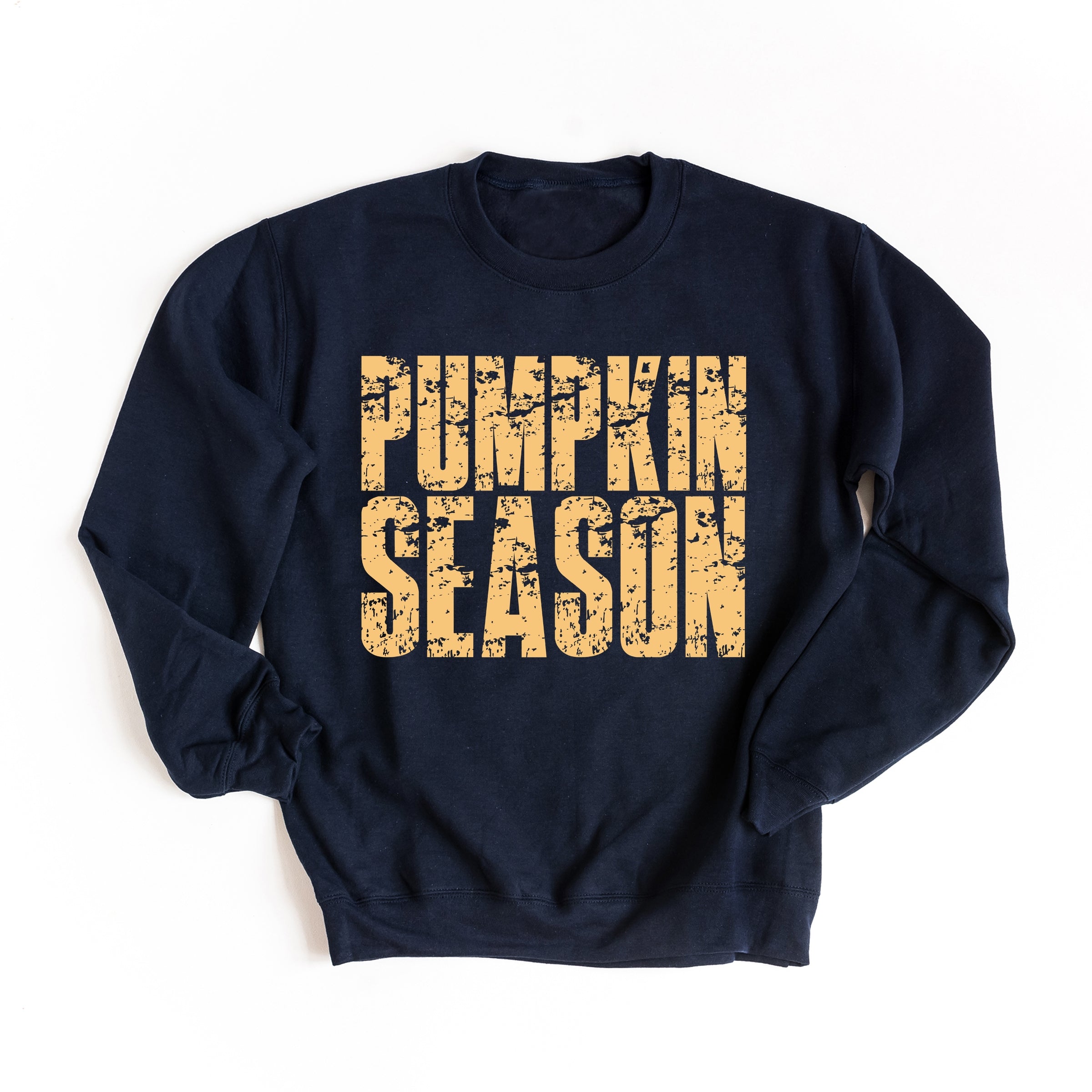Pumpkin Season Block Distressed - Women's Graphic Sweatshirt