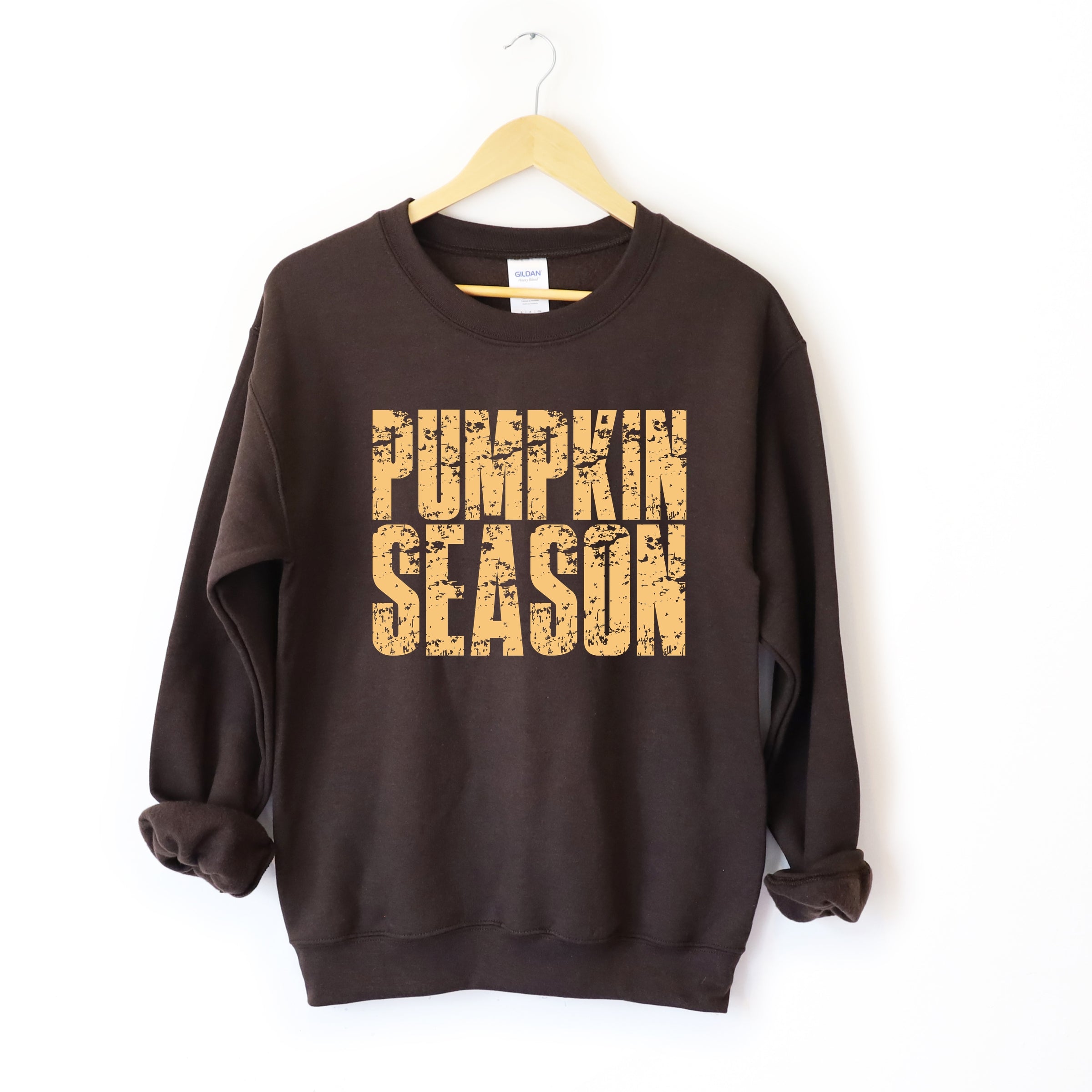 Pumpkin Season Block Distressed - Women's Graphic Sweatshirt