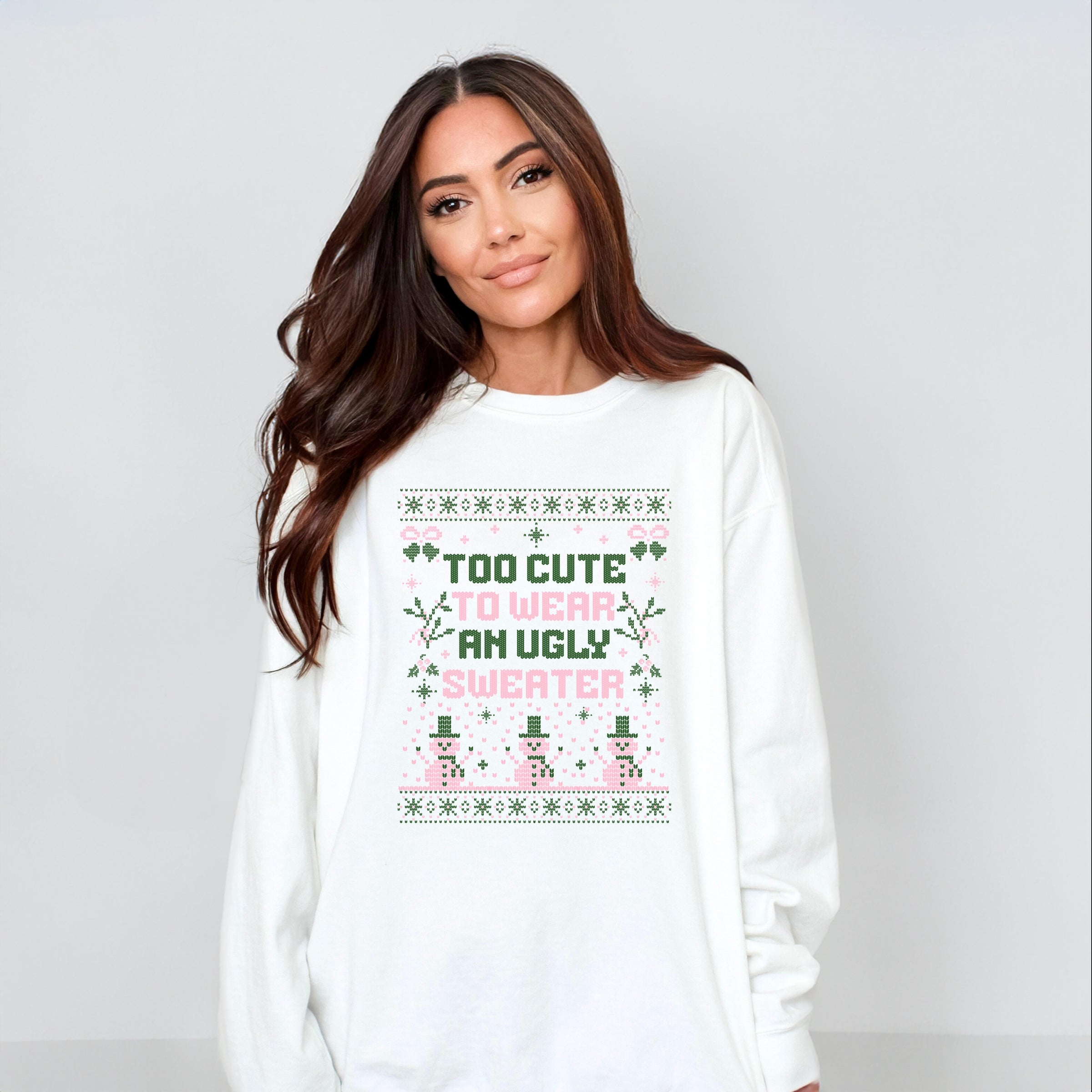 Too Cute Ugly Sweater - Womens Garment Dyed Sweatshirt