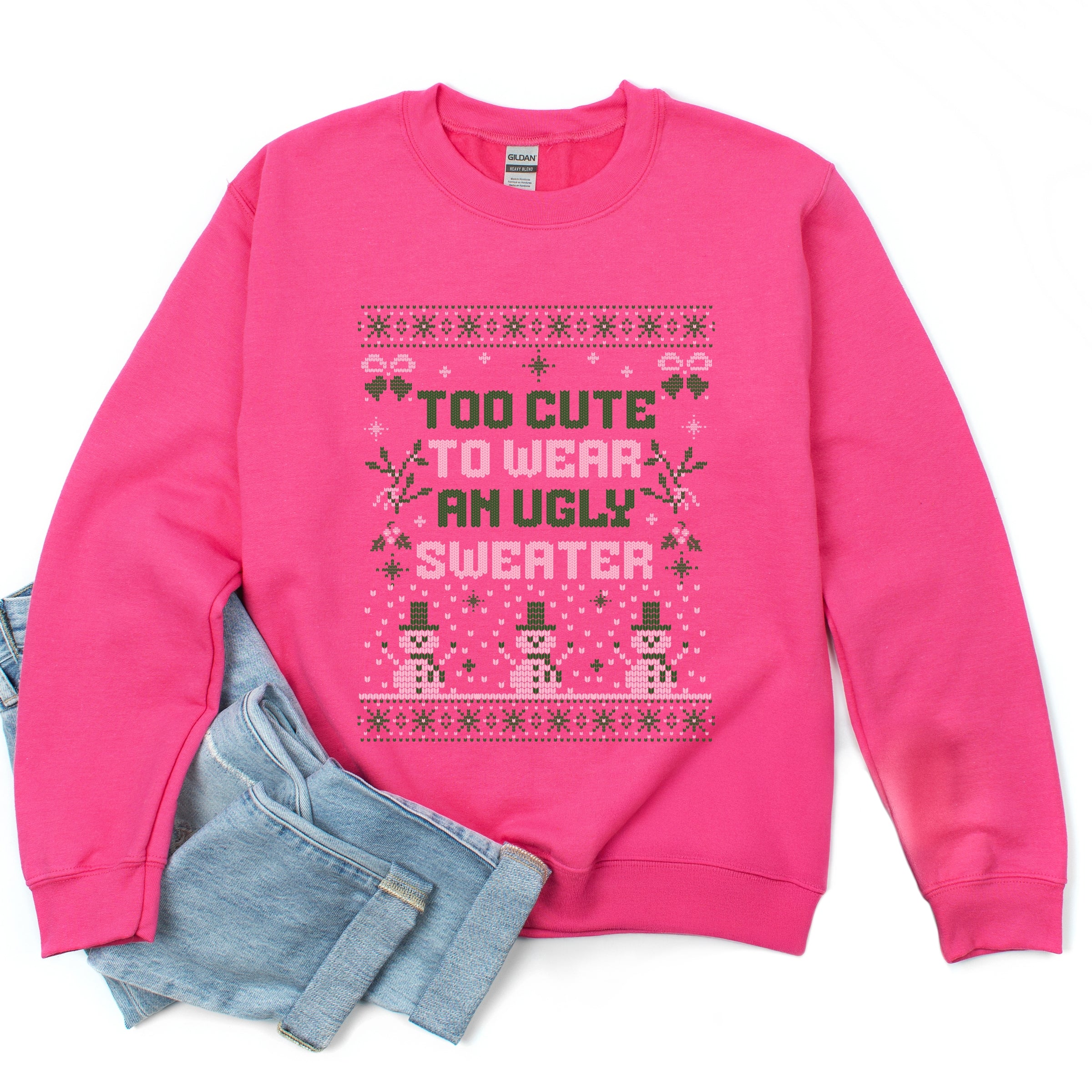 Too Cute Ugly Sweater - Womens Sweatshirt