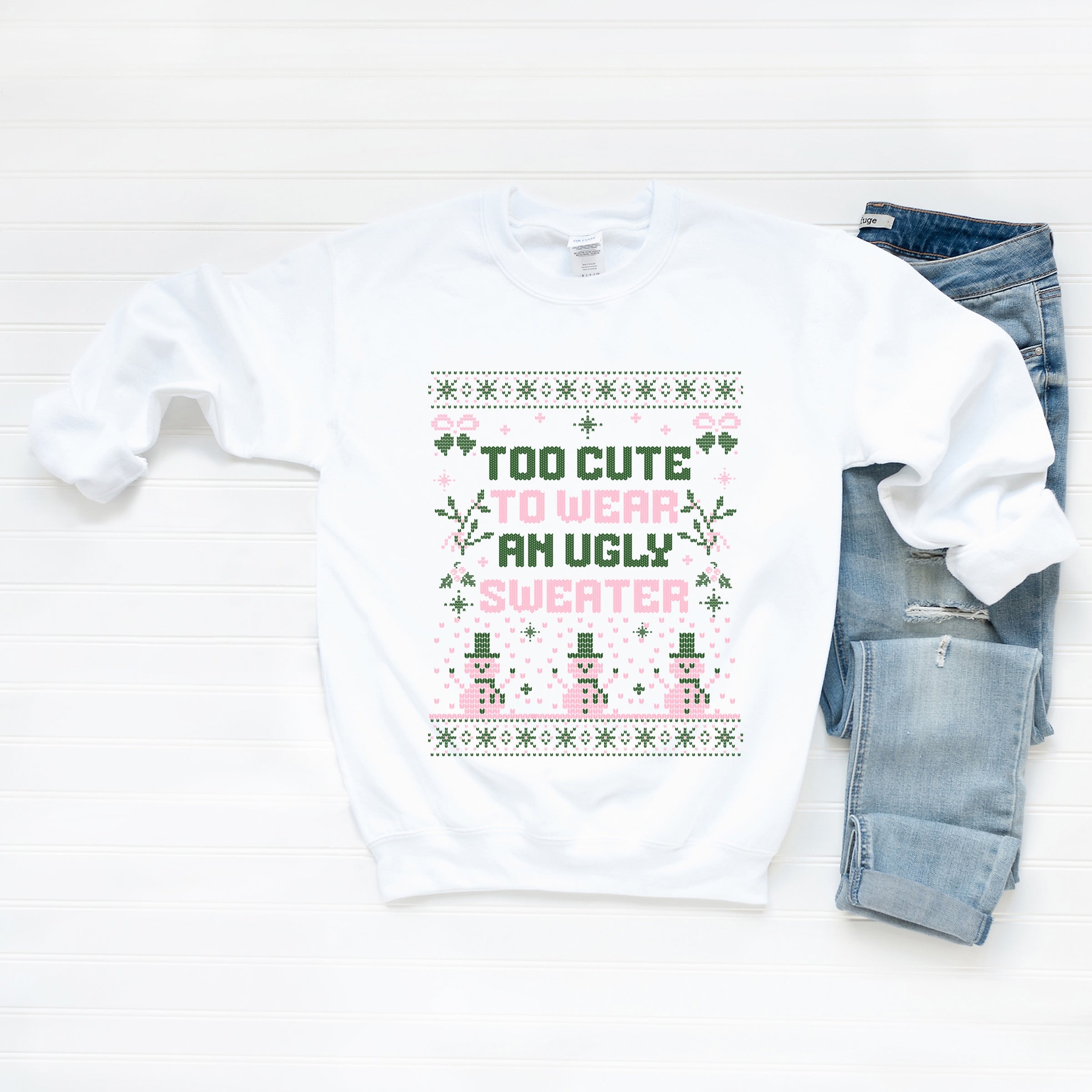 Too Cute Ugly Sweater - Womens Sweatshirt