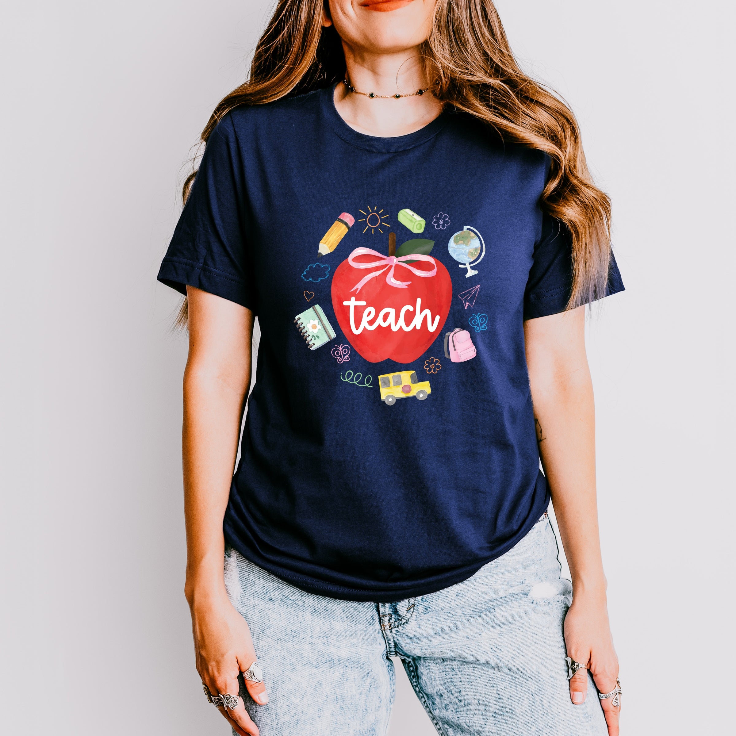 Teach Apple Watercolor - Short Sleeve Tee