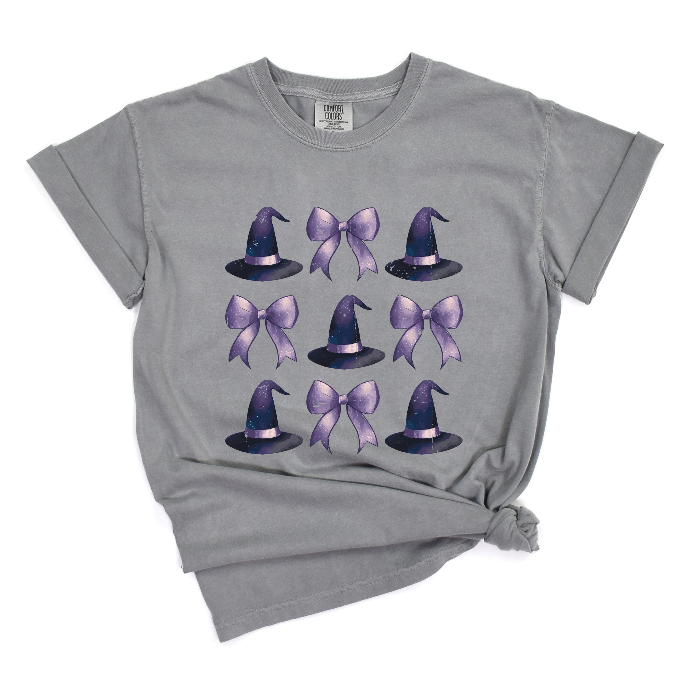 Coquette Witch Hat Collage - Women's Garment Dyed Graphic T-Shirt