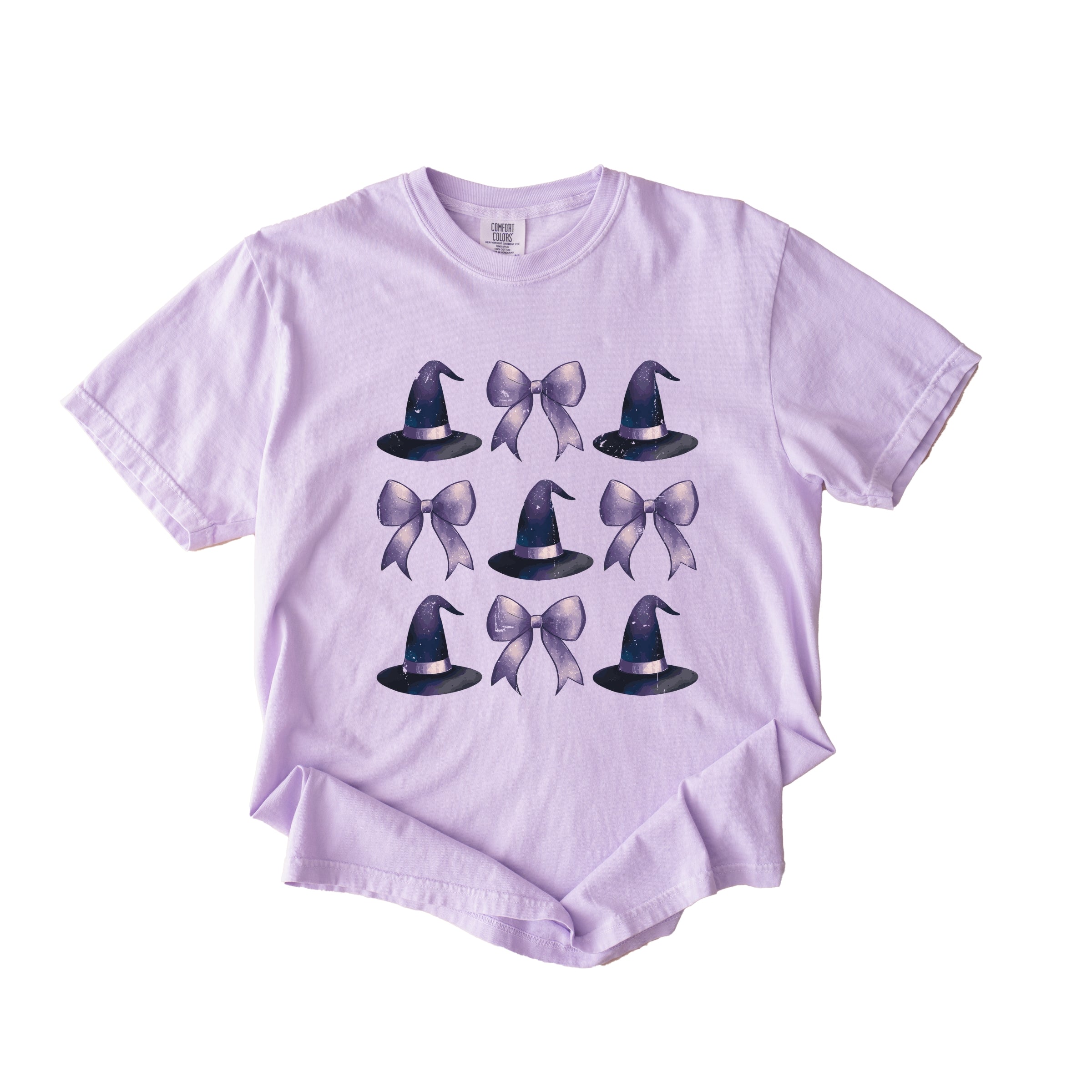Coquette Witch Hat Collage - Women's Garment Dyed Graphic T-Shirt