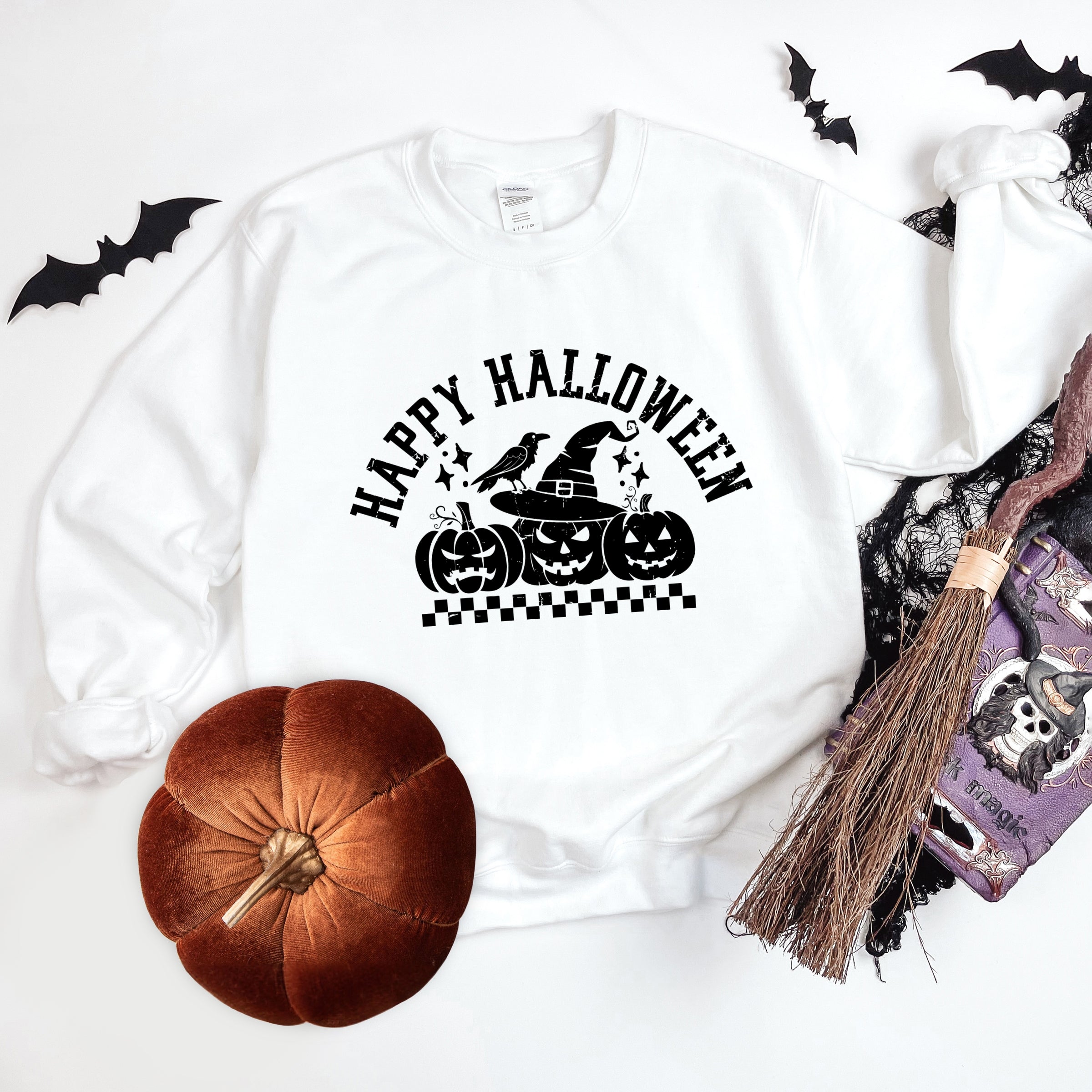 Happy Halloween Arch Distressed - Women's Graphic Sweatshirt