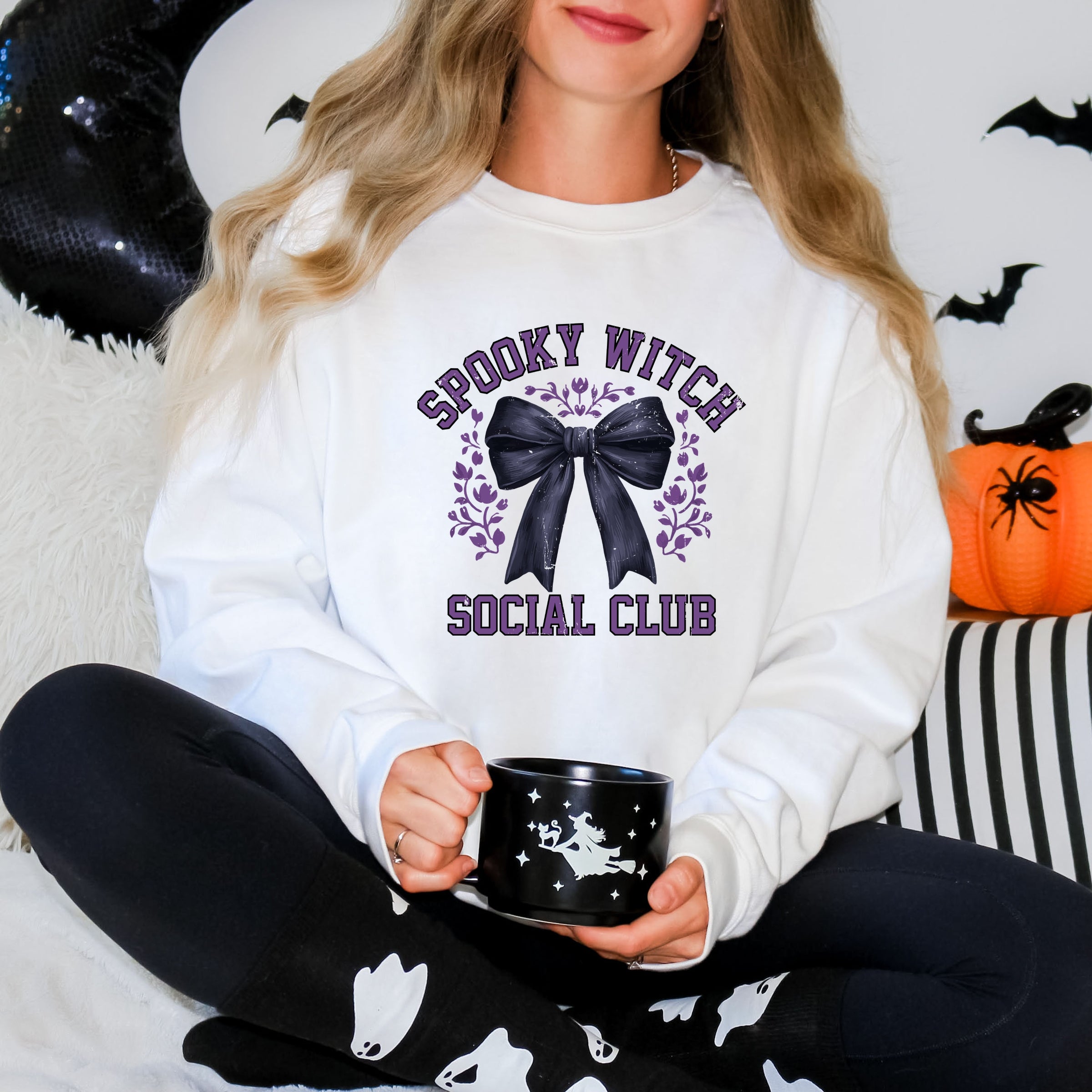 Coquette Spooky Witch Social Club - Women's Graphic Sweatshirt