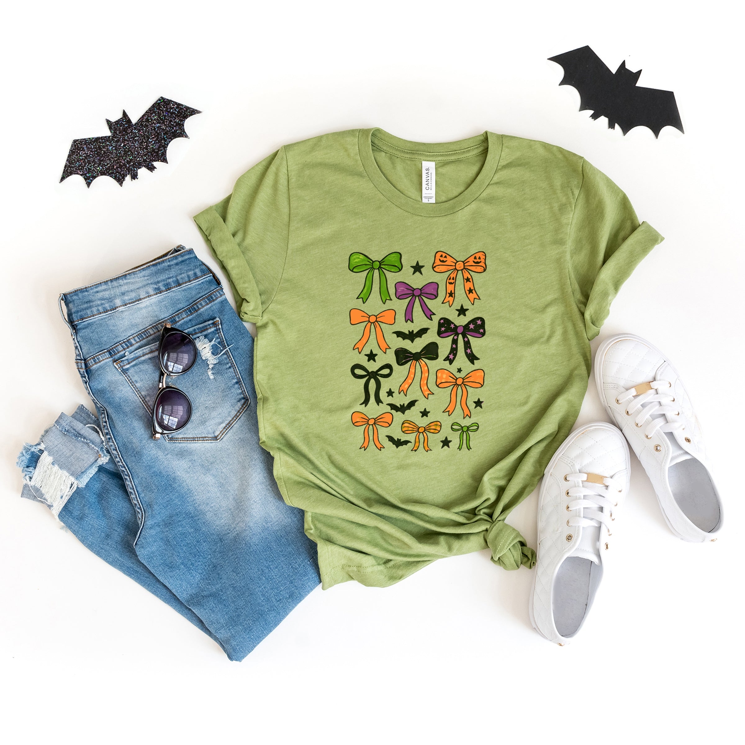 Coquette Colorful Halloween Bows - Women's Short Sleeve Graphic T-Shirt