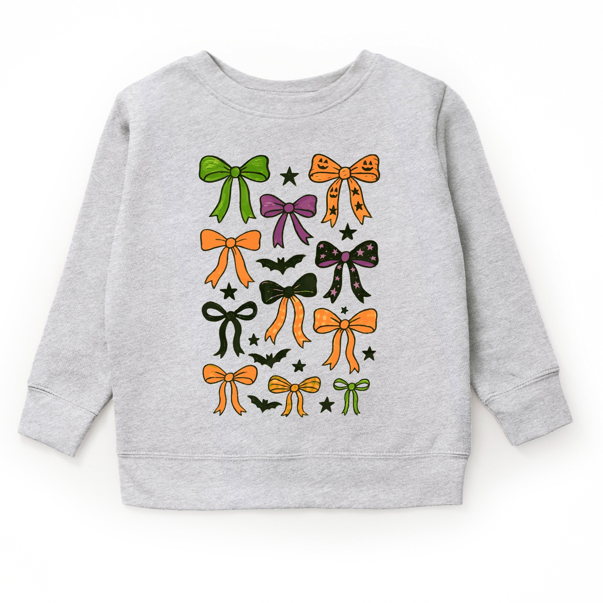 Coquette Colorful Halloween Bows - Toddler Graphic Sweatshirt and Youth Graphic Sweatshirt