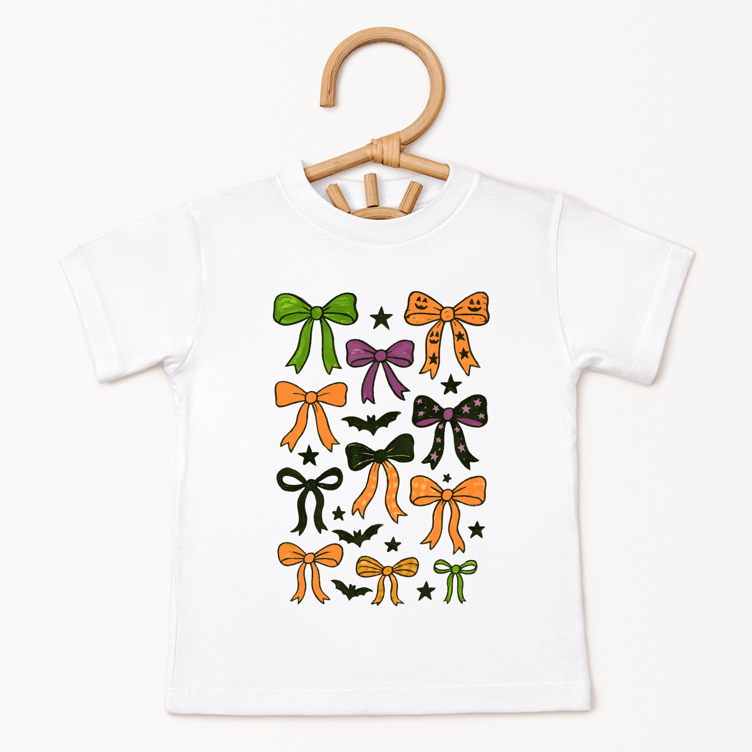 Coquette Colorful Halloween Bows - Youth Short Sleeve Graphic T-Shirt and Toddler Short Sleeve Graphic T-Shirt