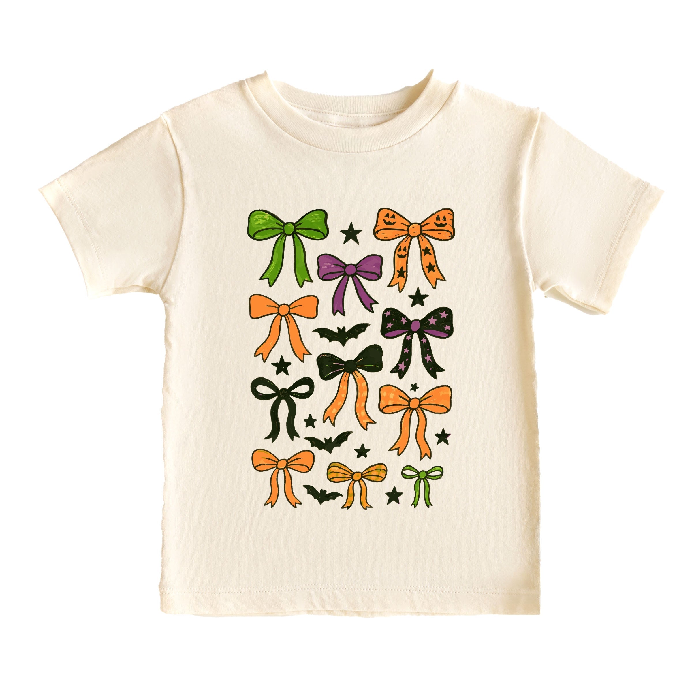 Coquette Colorful Halloween Bows - Youth Short Sleeve Graphic T-Shirt and Toddler Short Sleeve Graphic T-Shirt