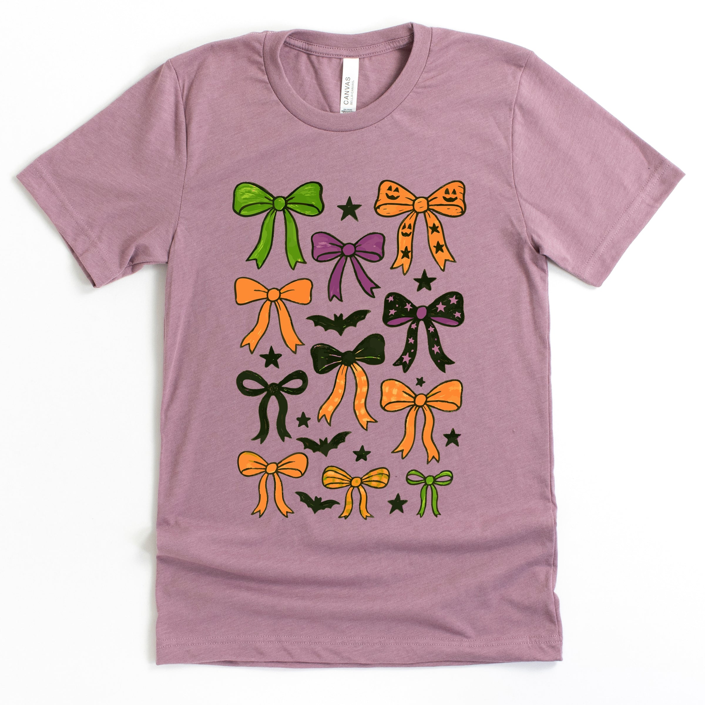 Coquette Colorful Halloween Bows - Youth Short Sleeve Graphic T-Shirt and Toddler Short Sleeve Graphic T-Shirt