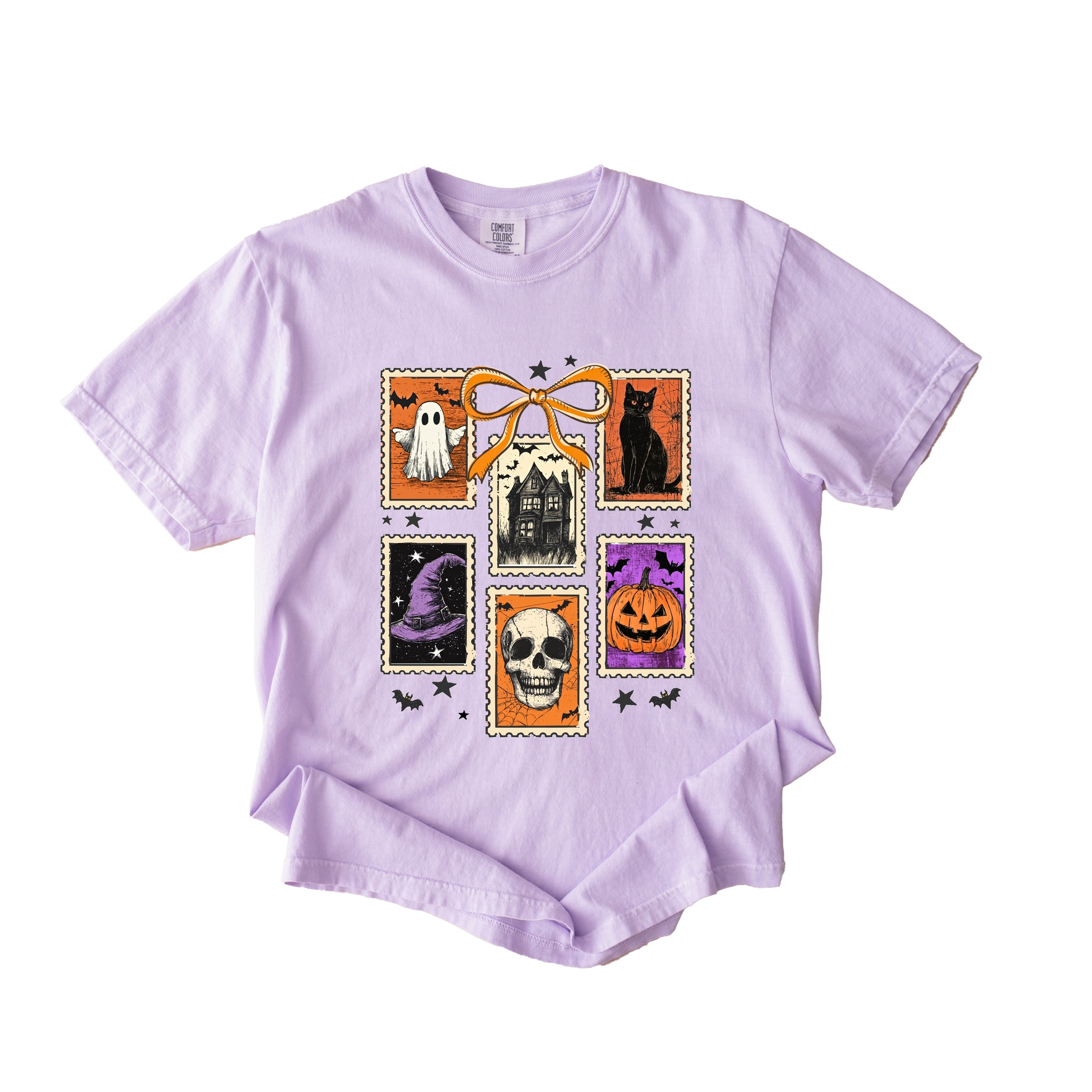 Coquette Halloween Stamps - Women's Garment Dyed Graphic T-Shirt