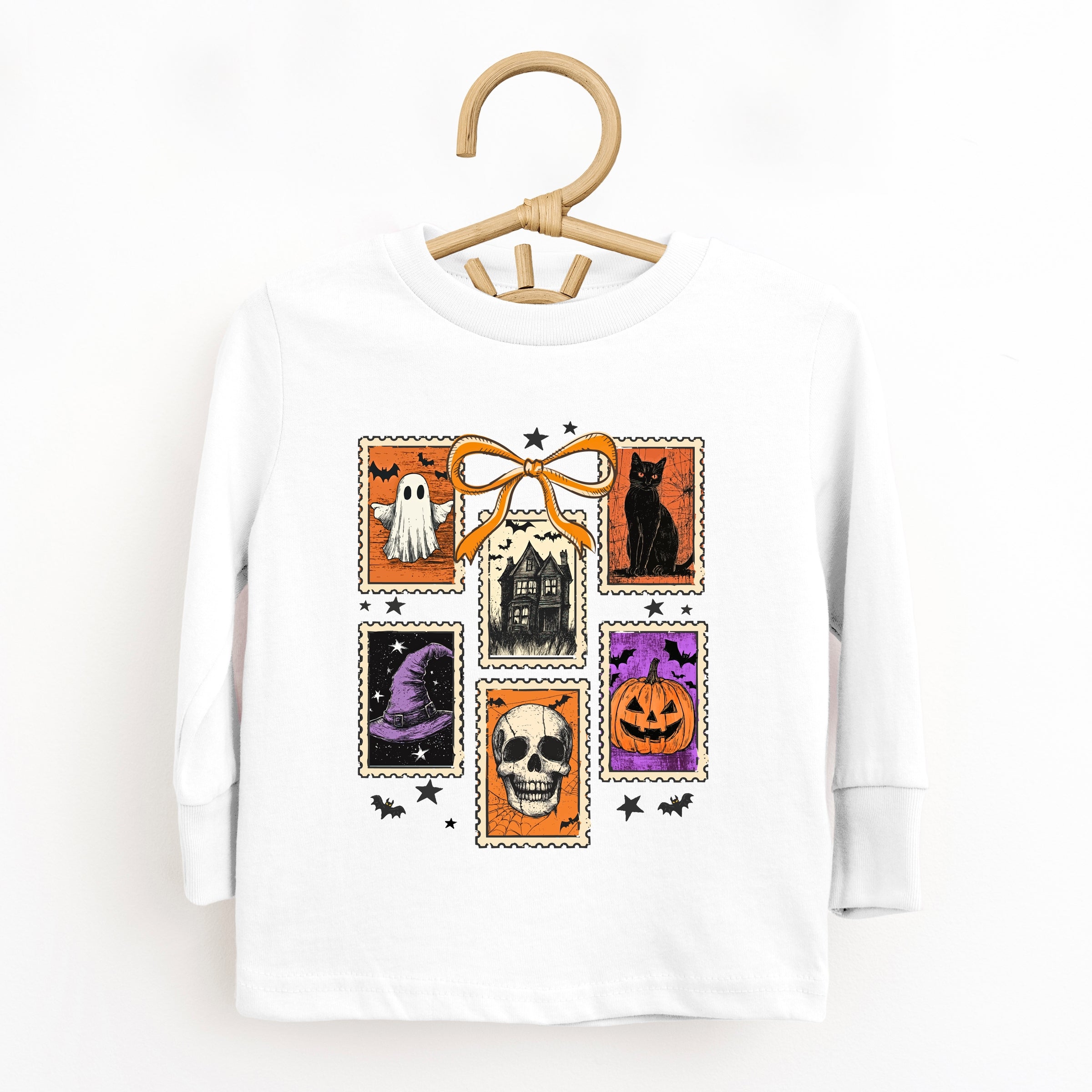 Coquette Halloween Stamps - Toddler Long Sleeve Graphic Tee and Youth Long Sleeve Graphic T-Shirt