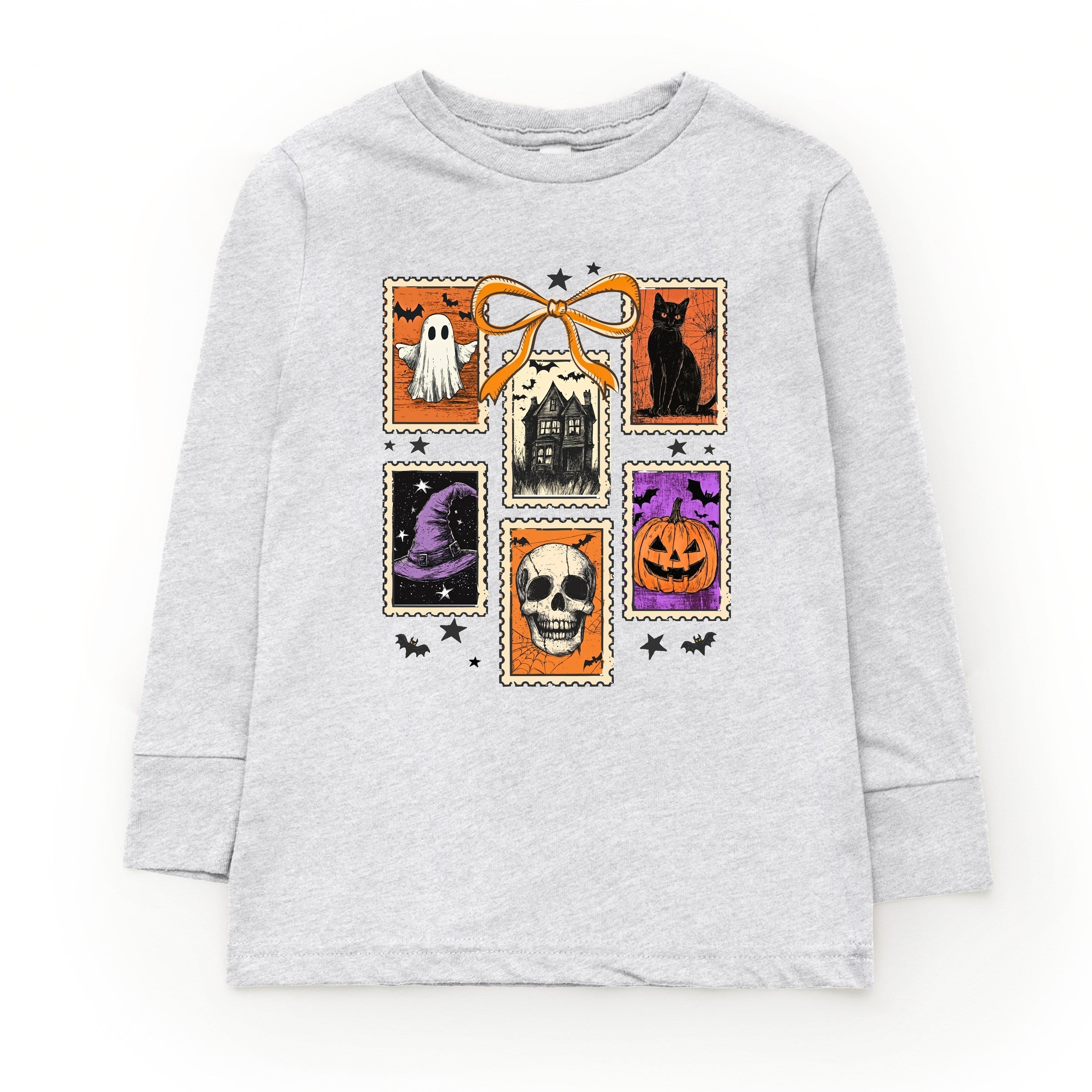 Coquette Halloween Stamps - Toddler Long Sleeve Graphic Tee and Youth Long Sleeve Graphic T-Shirt