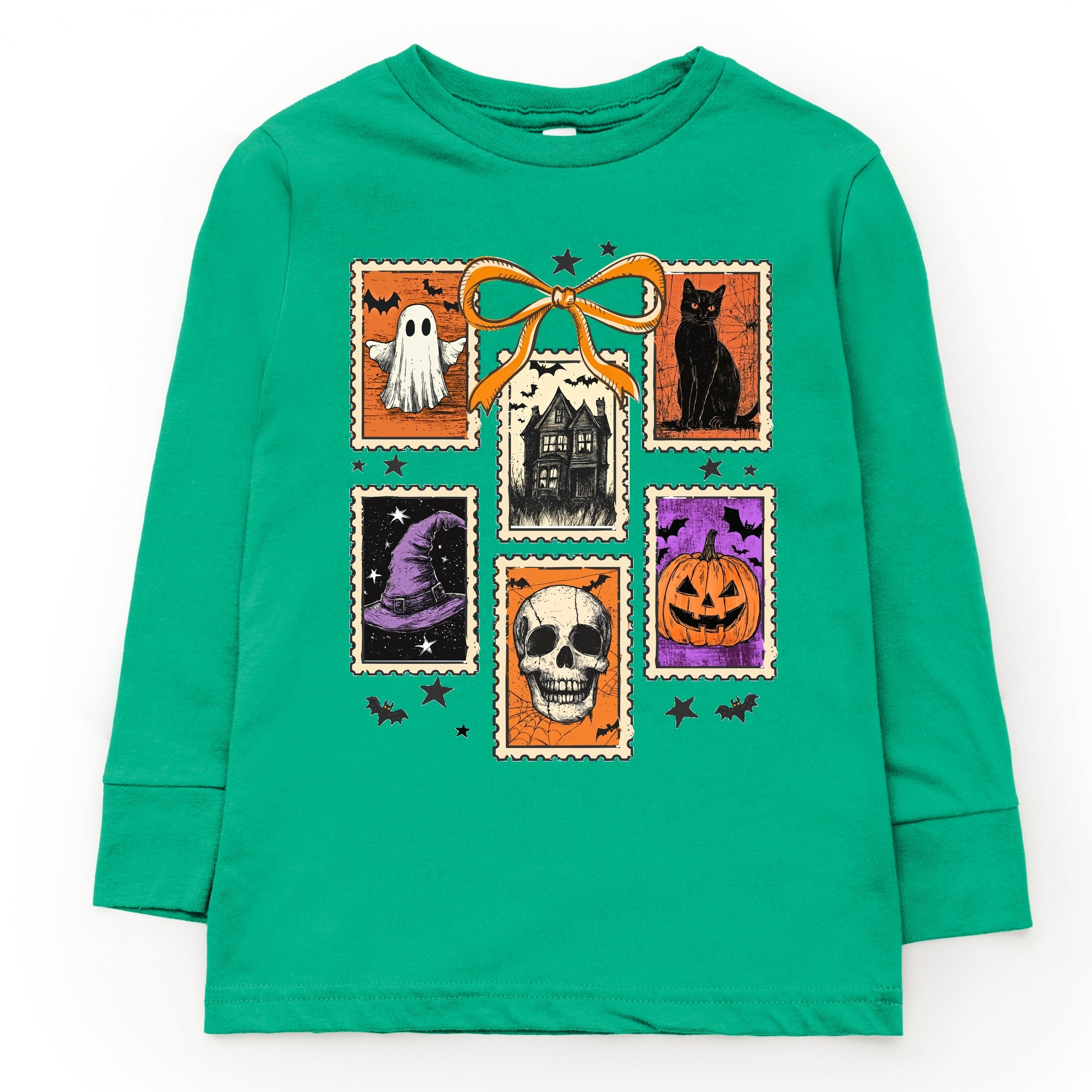 Coquette Halloween Stamps - Toddler Long Sleeve Graphic Tee and Youth Long Sleeve Graphic T-Shirt