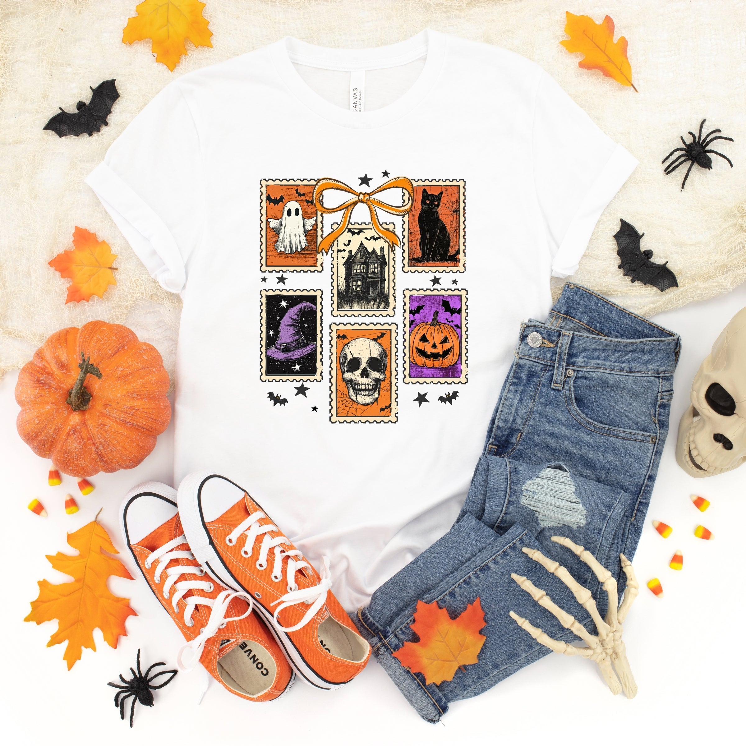 Coquette Halloween Stamps - Youth Short Sleeve Graphic T-Shirt and Toddler Short Sleeve Graphic T-Shirt