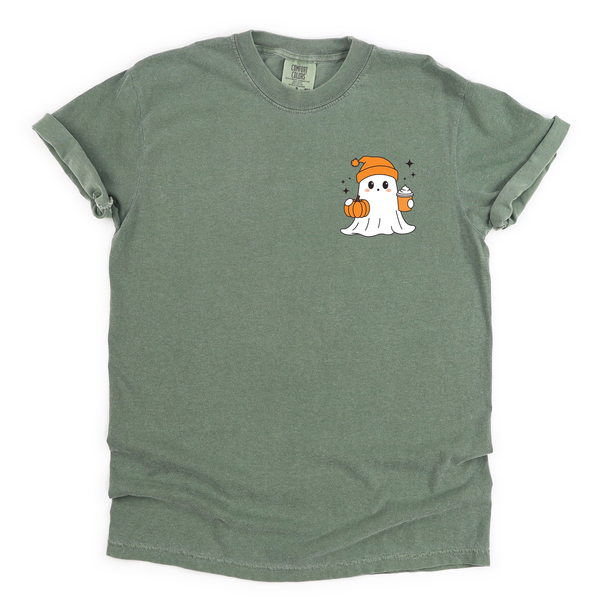Ghost Pumpkin Spice Sparkle - Women's Garment Dyed Graphic T-Shirt