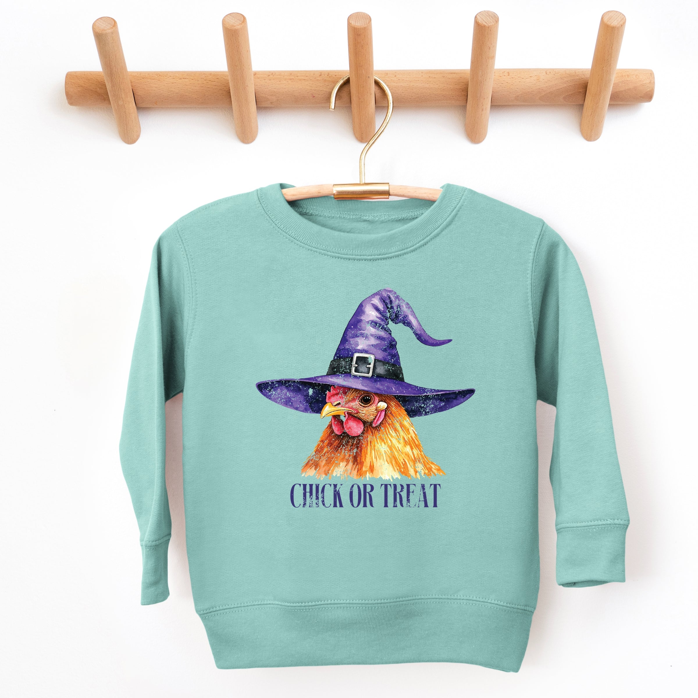 Chick Or Treat Watercolor Distressed - Toddler Graphic Sweatshirt and Youth Graphic Sweatshirt