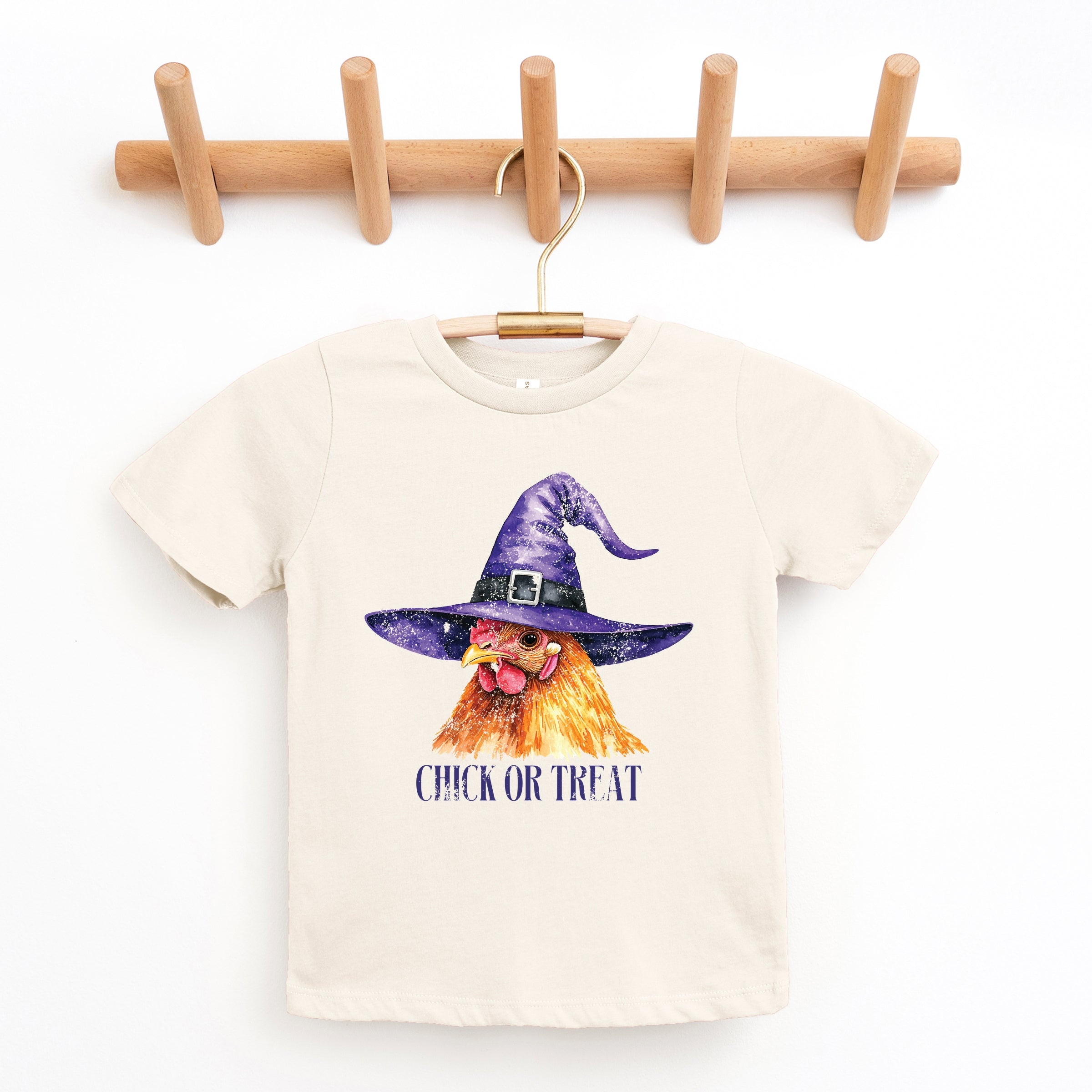 Chick Or Treat Watercolor Distressed - Youth Short Sleeve Graphic T-Shirt and Toddler Short Sleeve Graphic T-Shirt