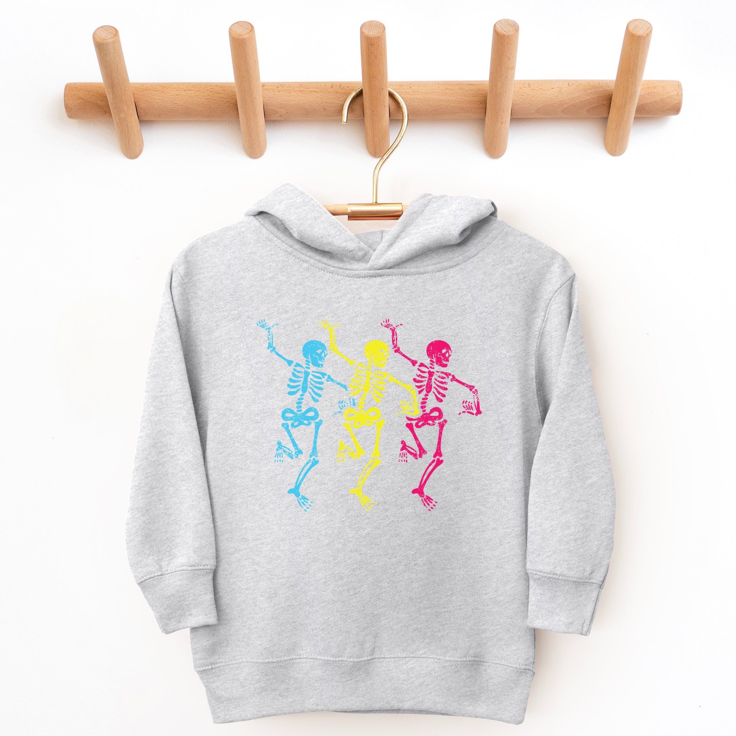 Three Skeletons Dancing Neon - Toddler Hoodie