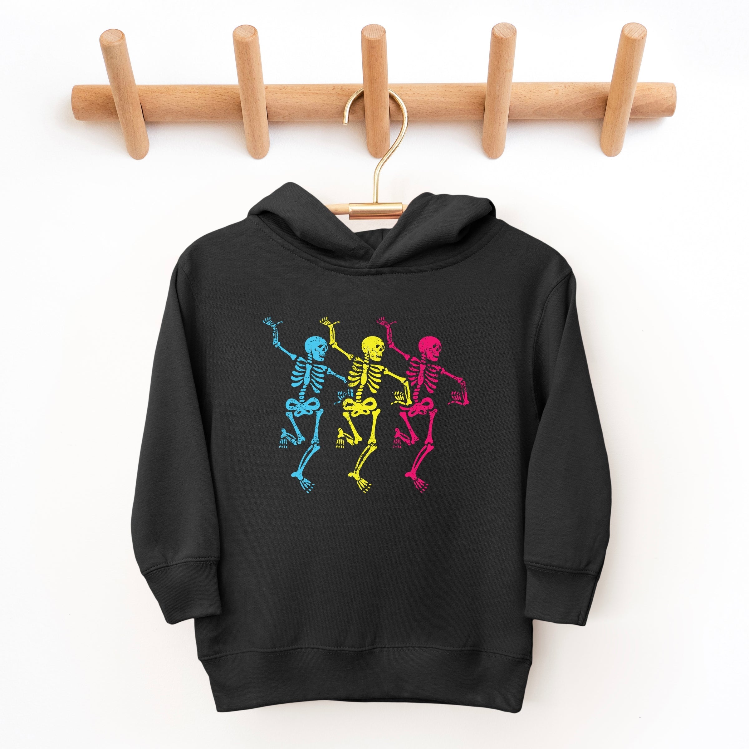 Three Skeletons Dancing Neon - Toddler Hoodie