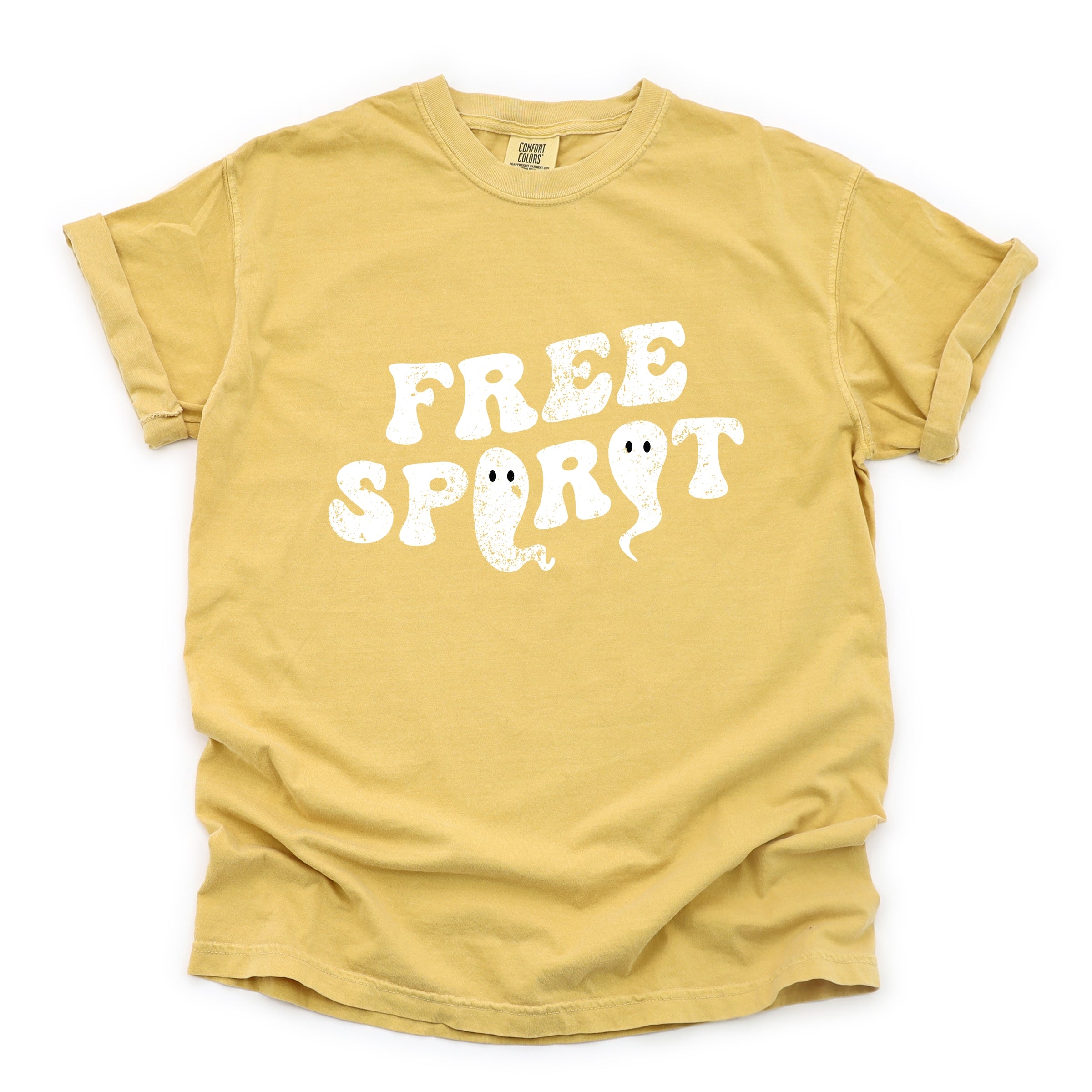 Free Spirit Ghost Distressed - Women's Garment Dyed Graphic T-Shirt