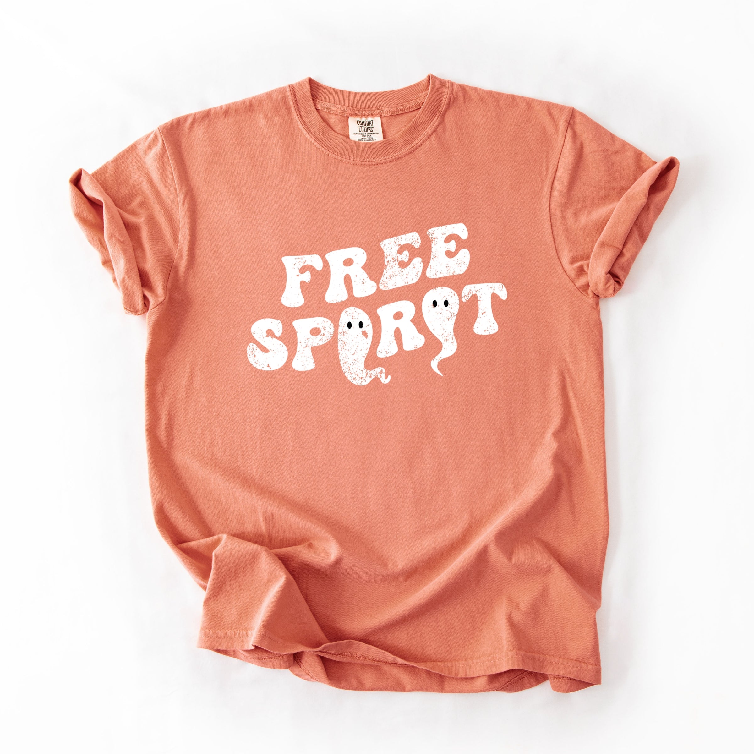 Free Spirit Ghost Distressed - Women's Garment Dyed Graphic T-Shirt